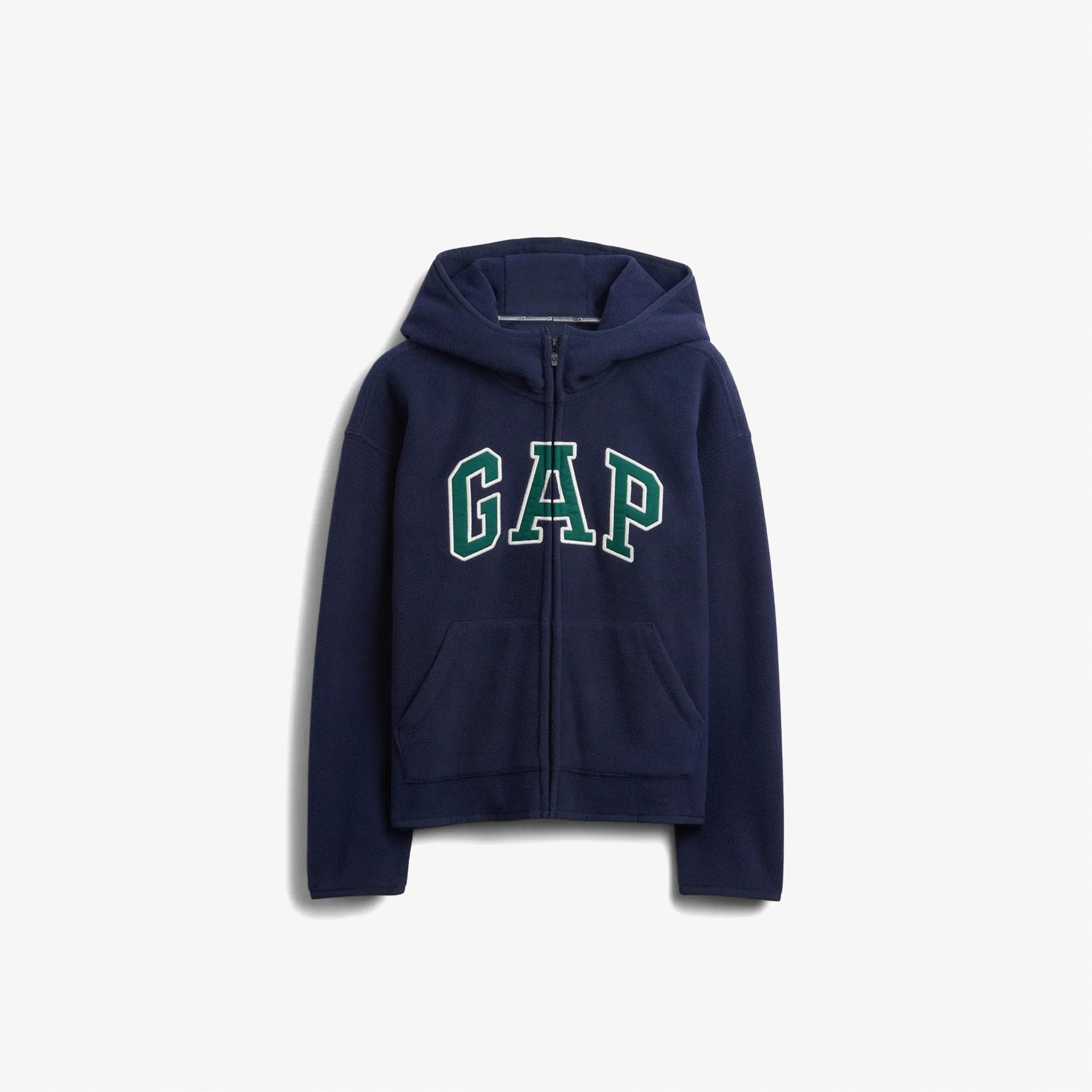Gap Logo Vintagesoft Fermuarlı Çocuk Lacivert Sweatshirt