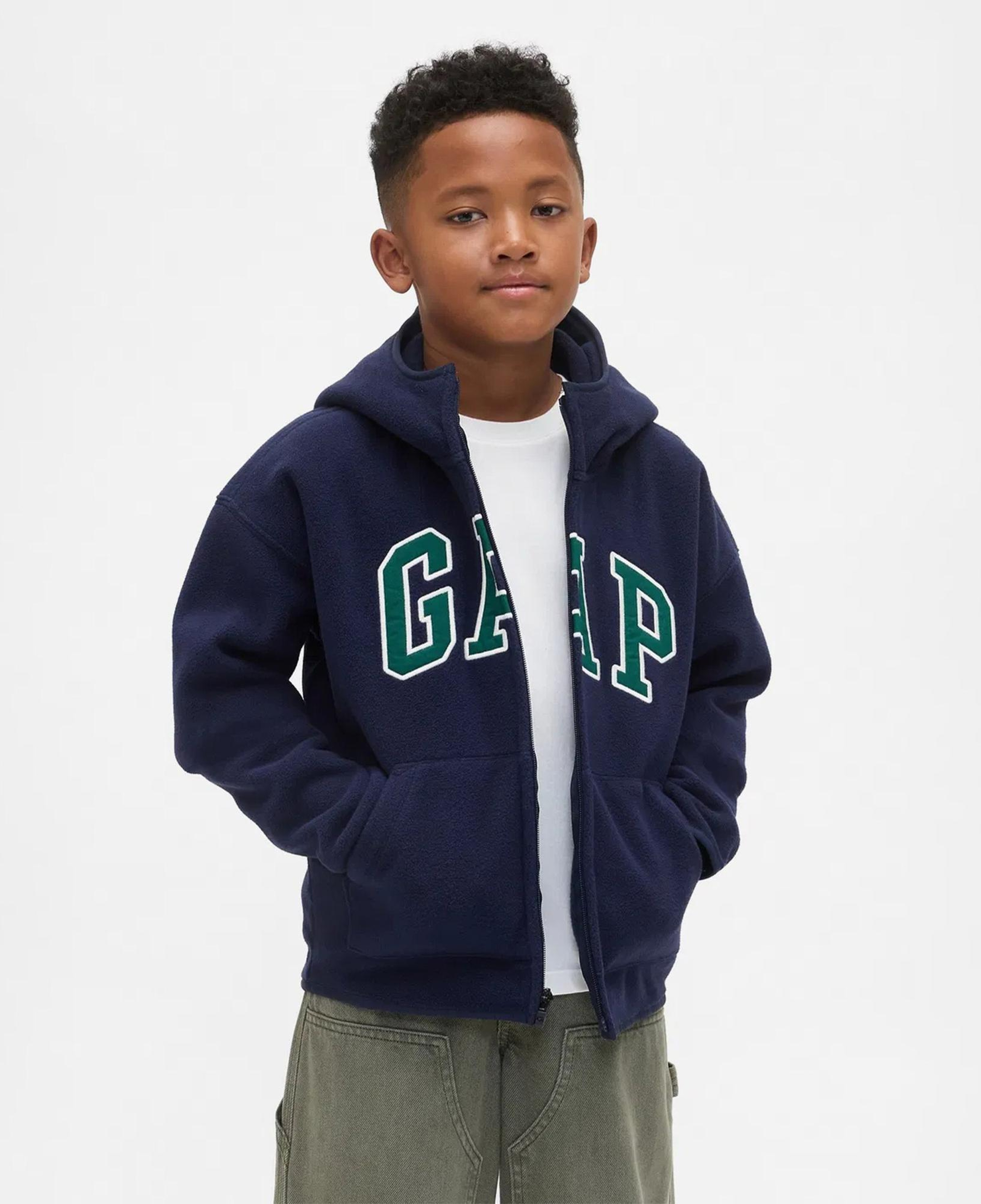 Gap Logo Vintagesoft Fermuarlı Çocuk Lacivert Sweatshirt