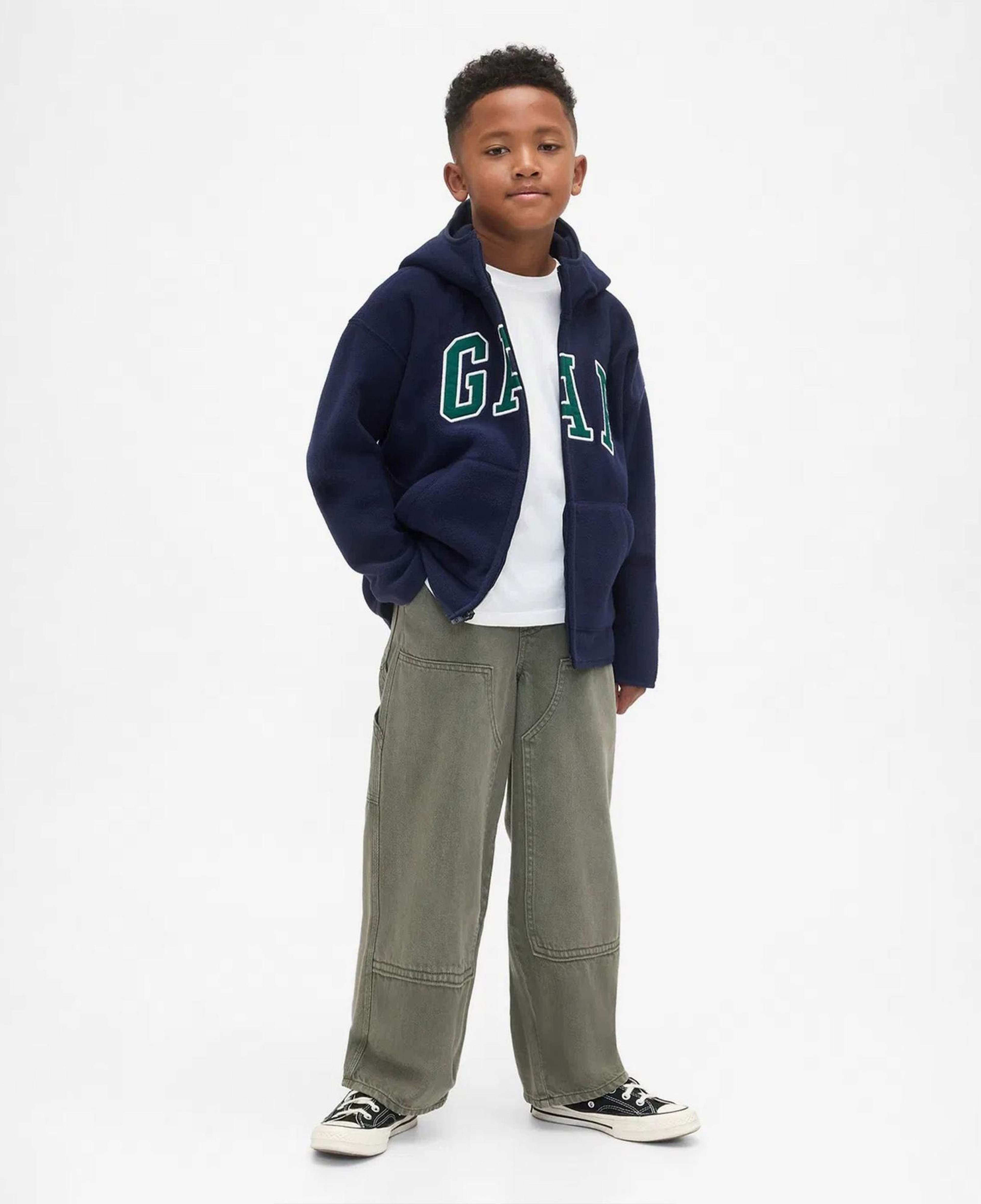 Gap Logo Vintagesoft Fermuarlı Çocuk Lacivert Sweatshirt