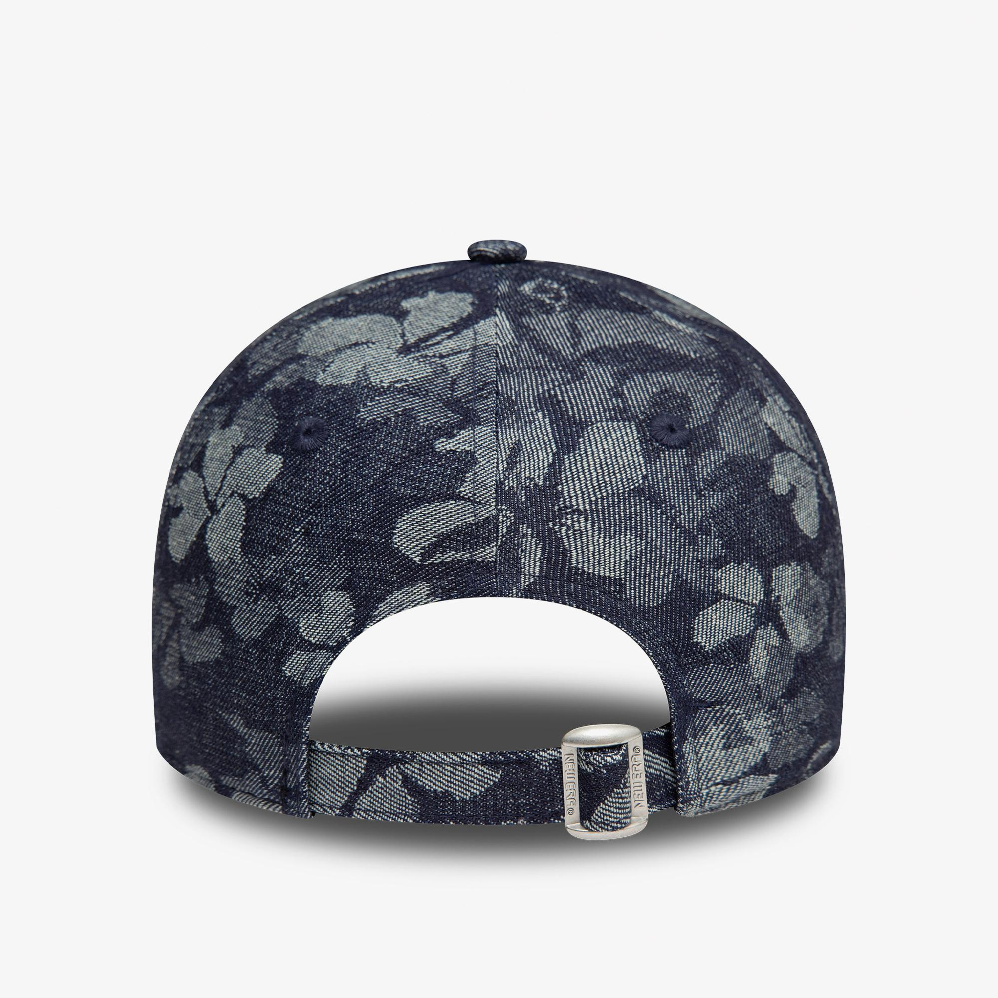 New Era Floral Denim Kadın Gri Şapka