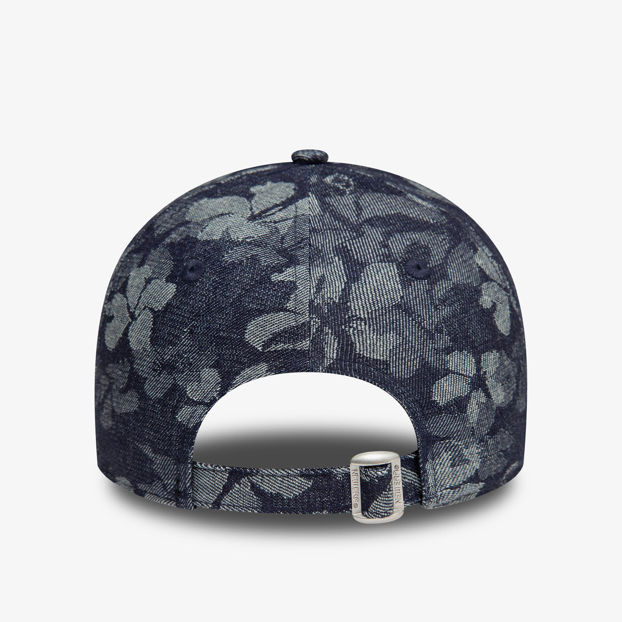New Era Floral Denim Kadın Gri Şapka