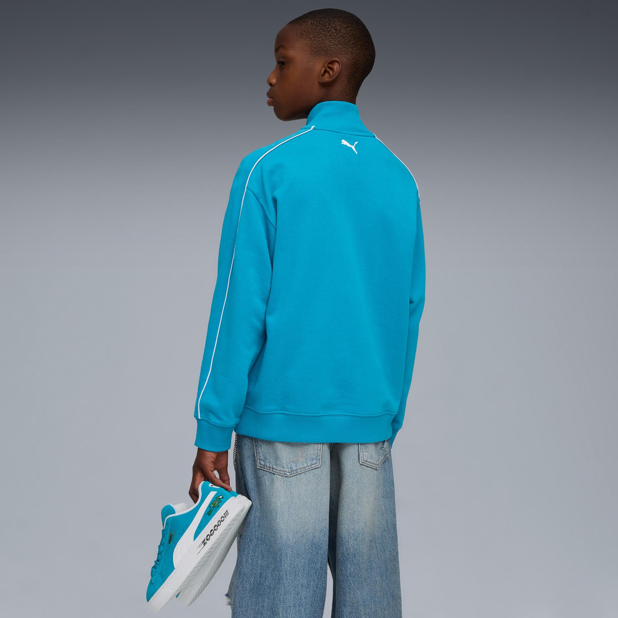 Puma T7 Super Çocuk Mavi Sweatshirt