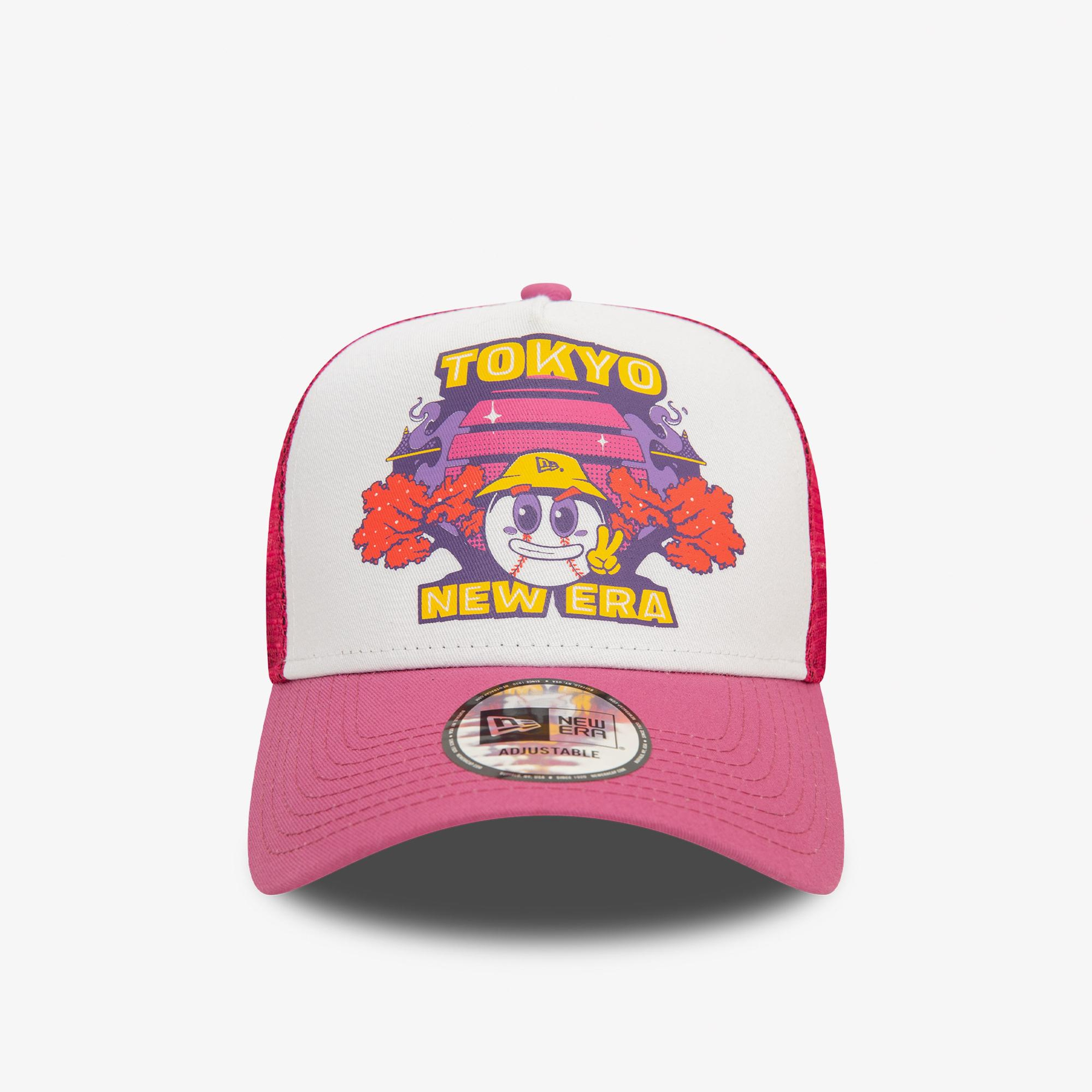 New Era Graphic Print Trucker Newera Mha Unisex Pembe Şapka