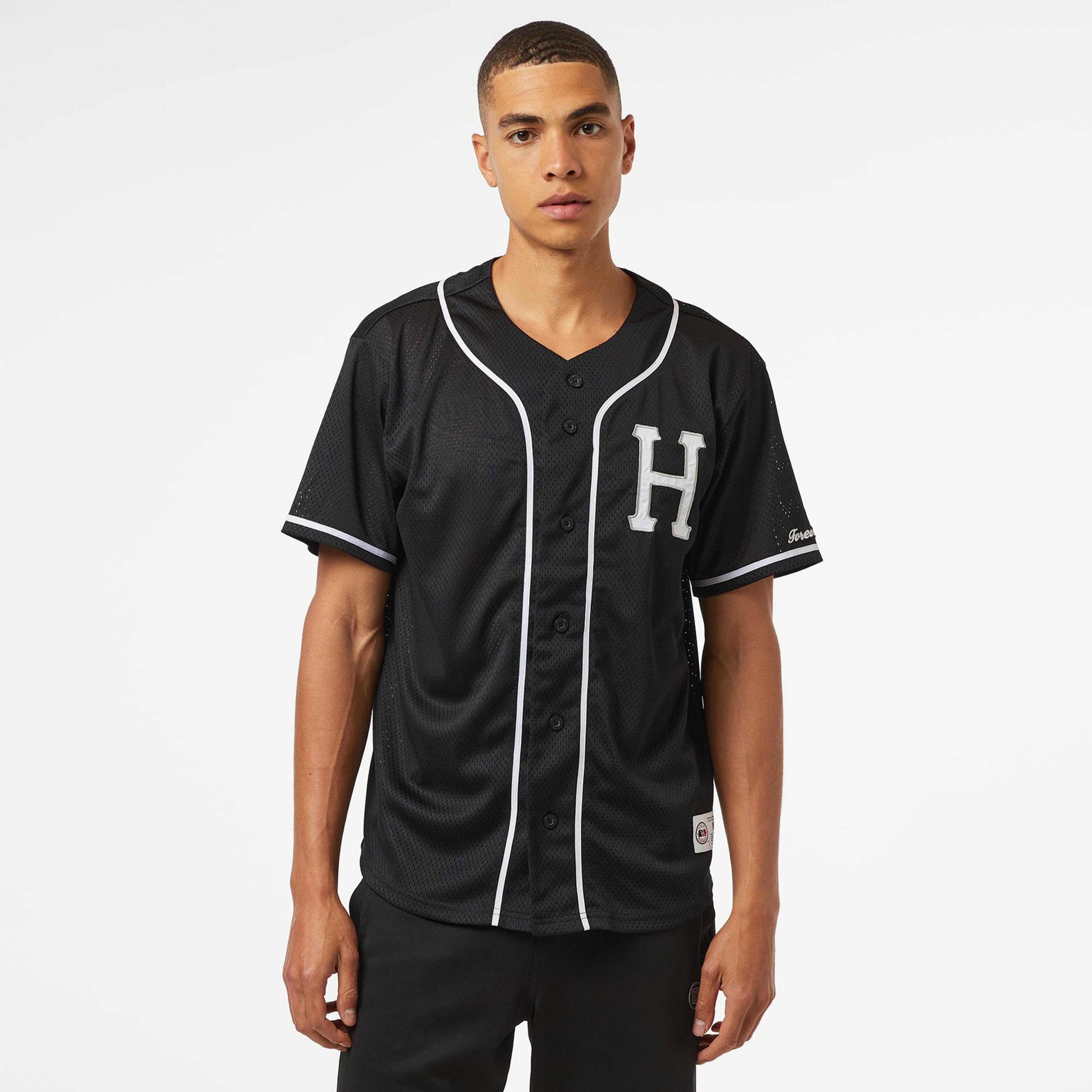 HUF Crackerjack Baseball Jersey Erkek Siyah Gömlek