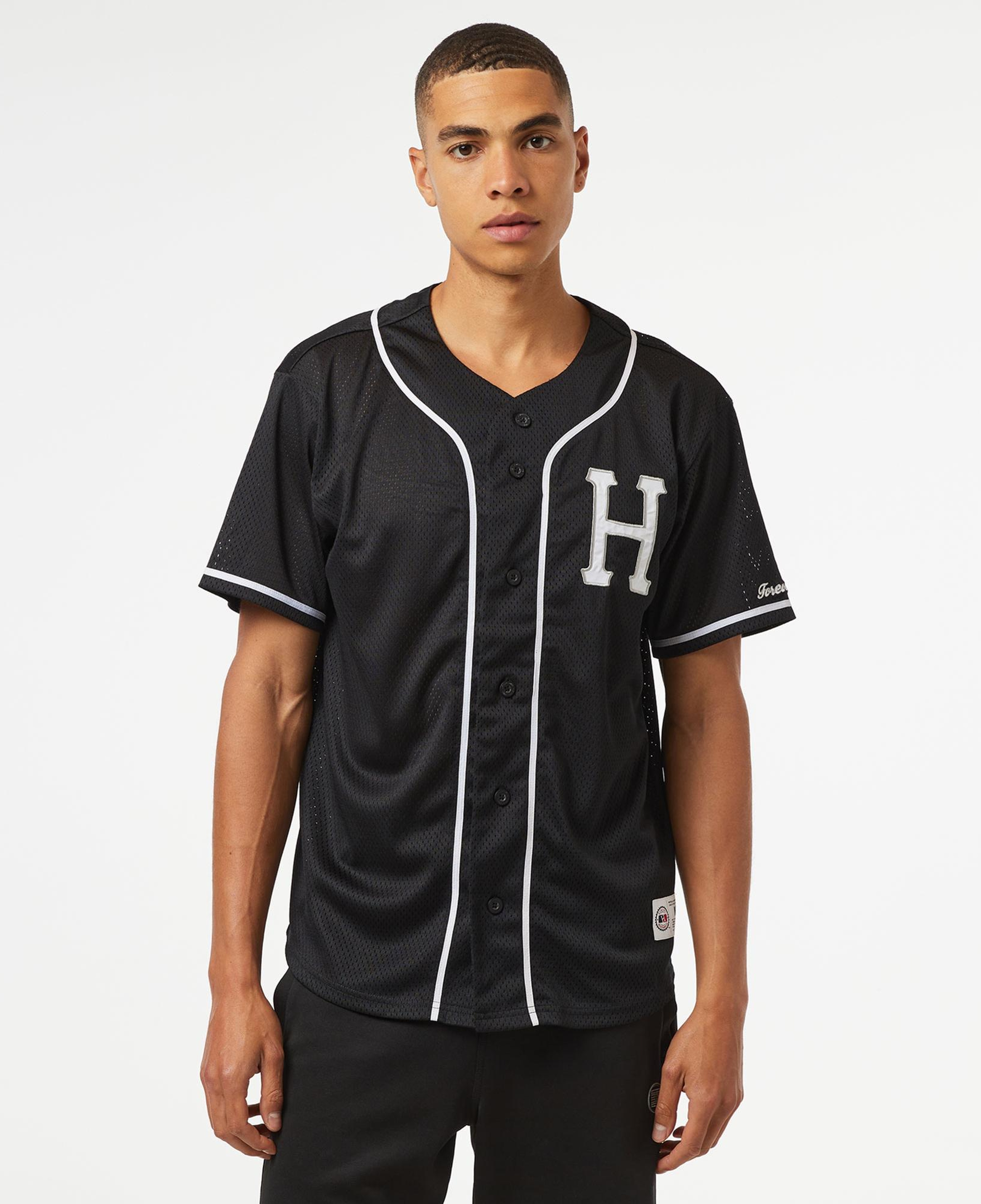 HUF Crackerjack Baseball Jersey Erkek Siyah Gömlek