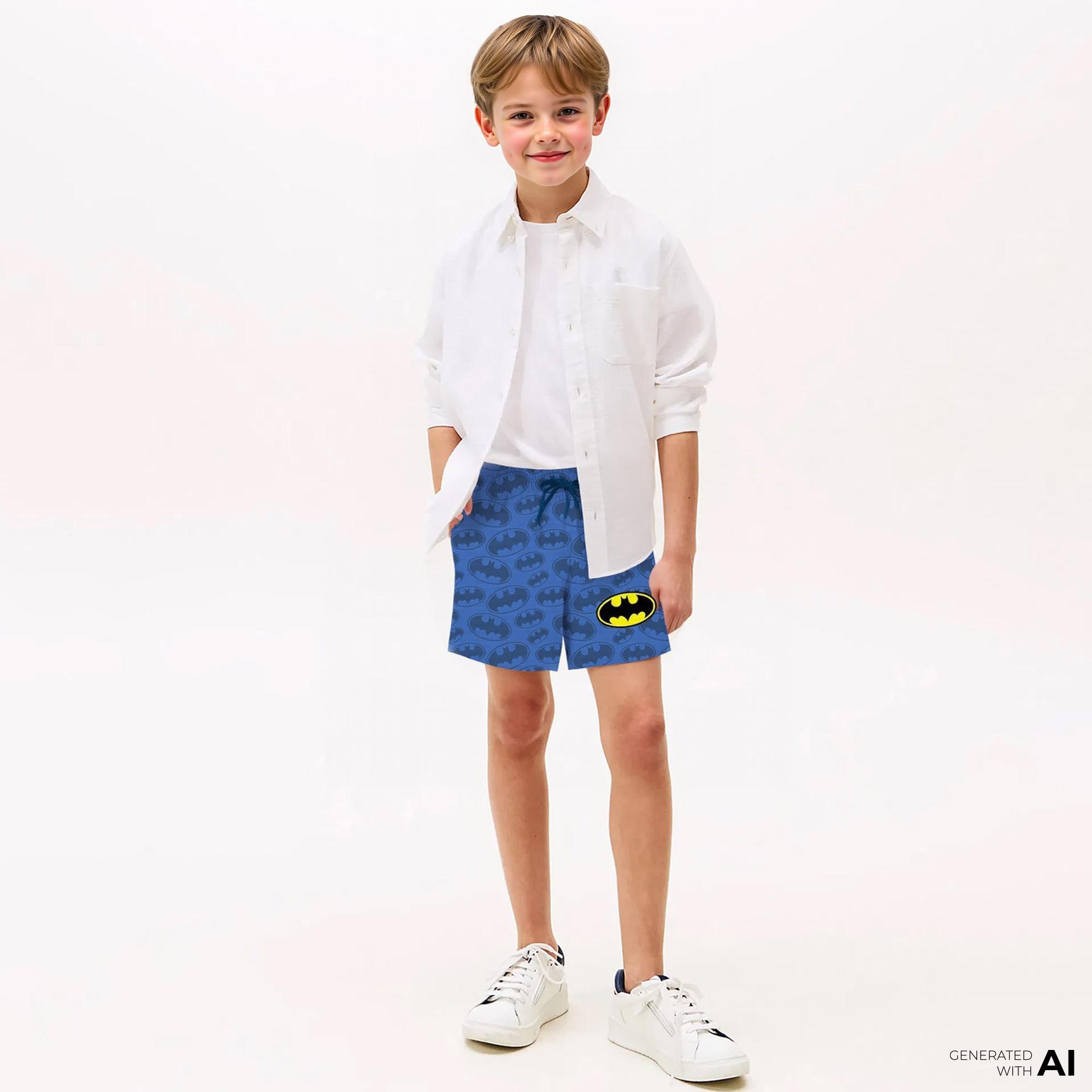 Slipstop Justice Batman Çocuk Renkli Deniz Şortu