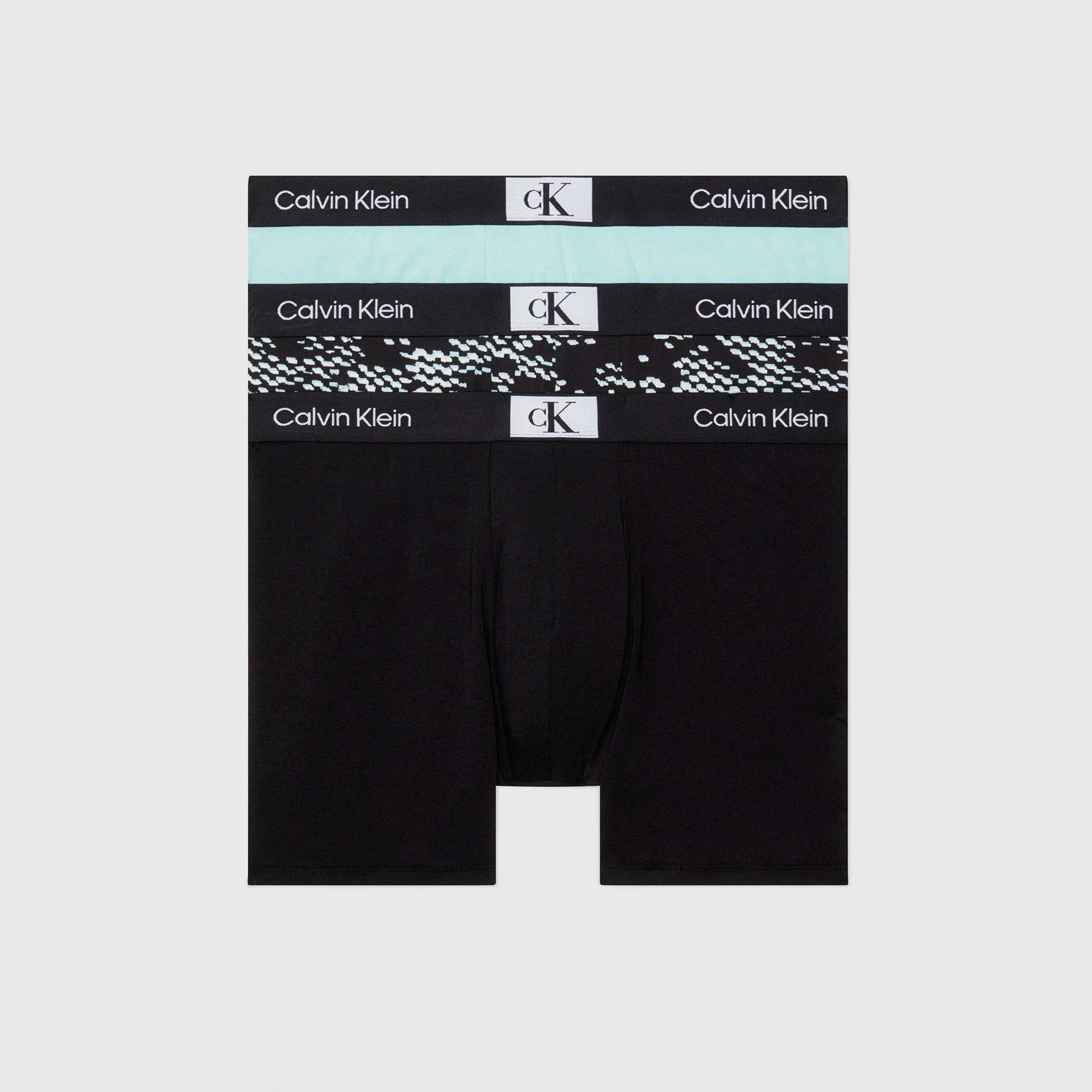 Calvin Klein 96 Cotton 3'lü Erkek Mavi Boxer