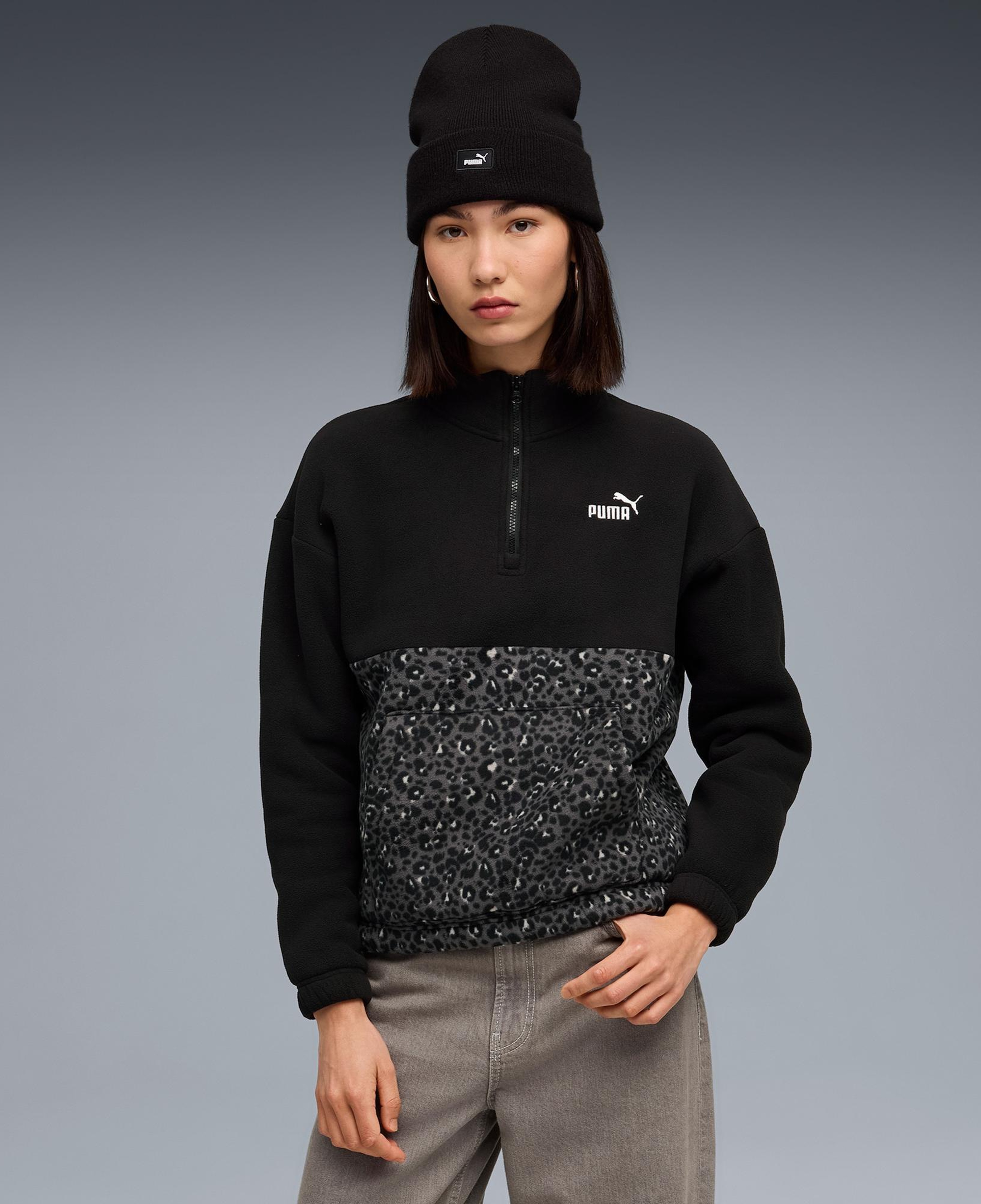 Puma Essentials Animal Crew Kadın Siyah Sweatshirt