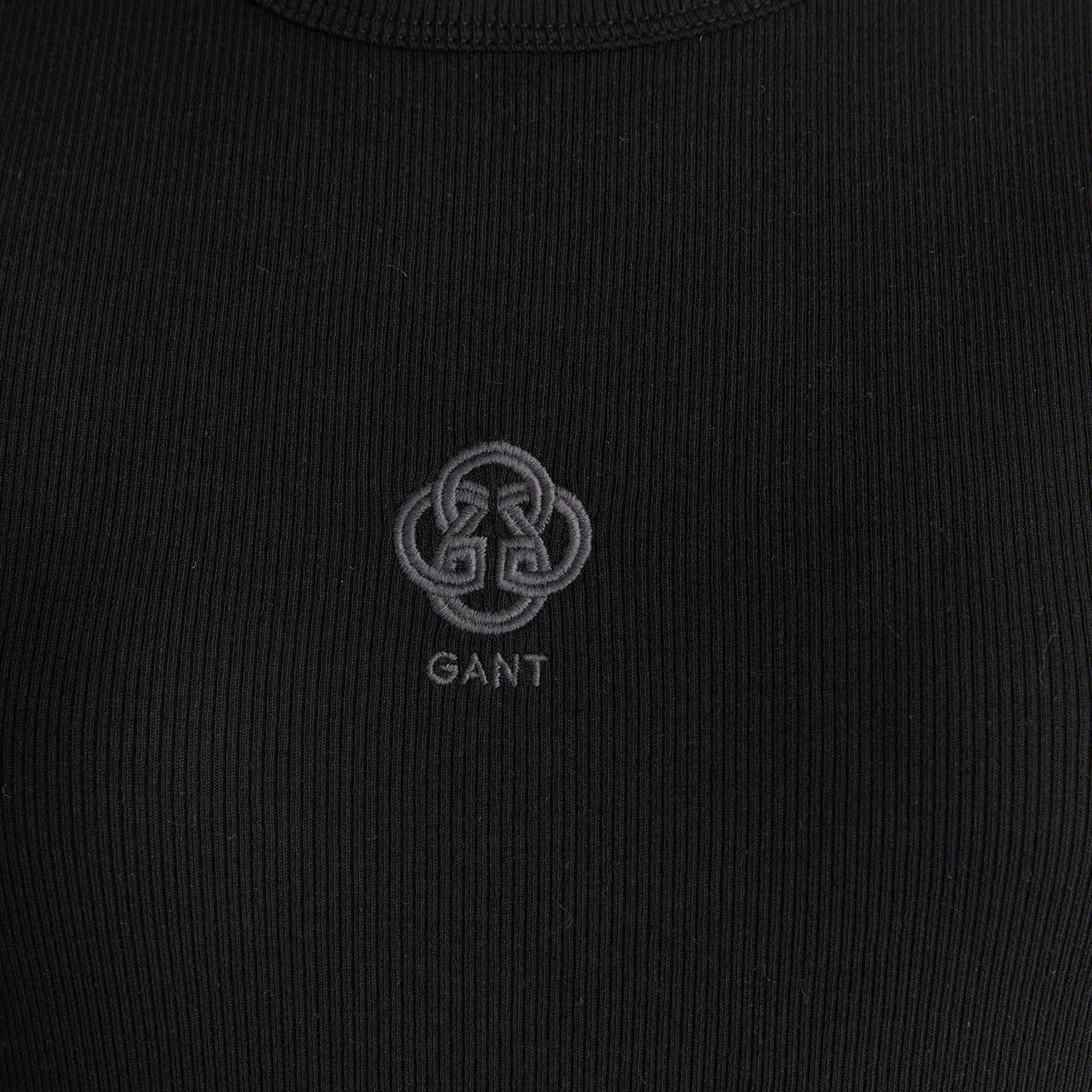 GANT Kadın Siyah Bisiklet Yaka Regular Fit T-Shirt