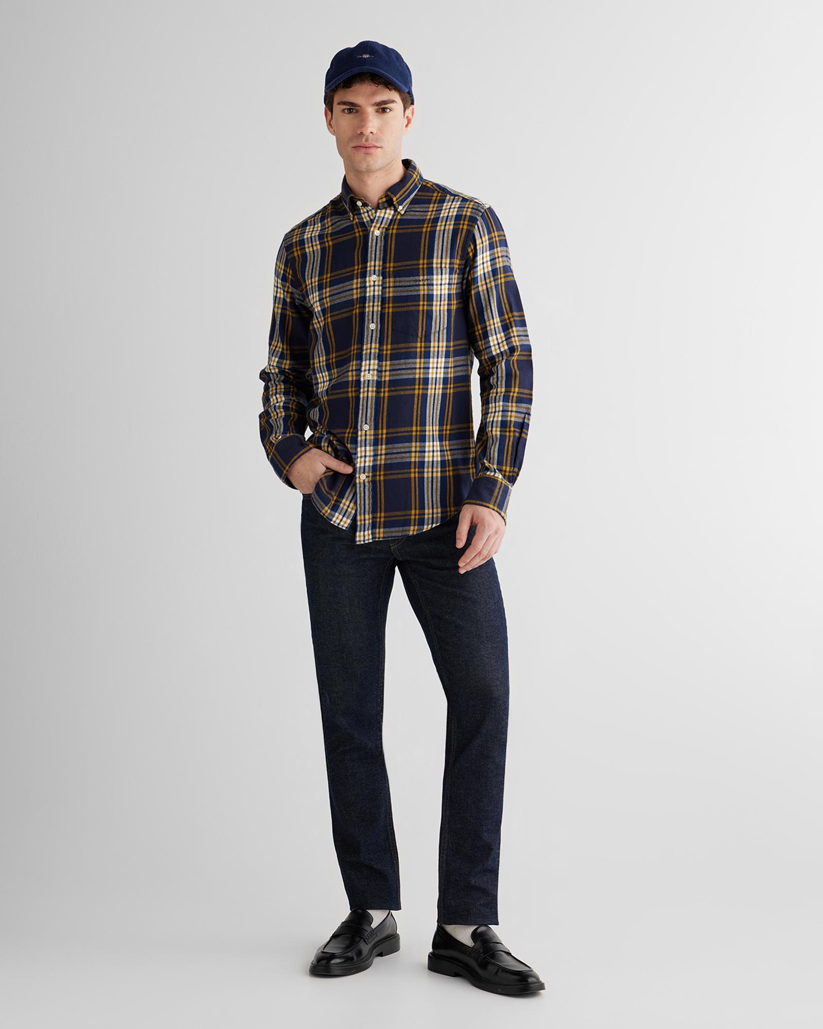 GANT Erkek Lacivert Regular Fit Düğmeli Gömlek