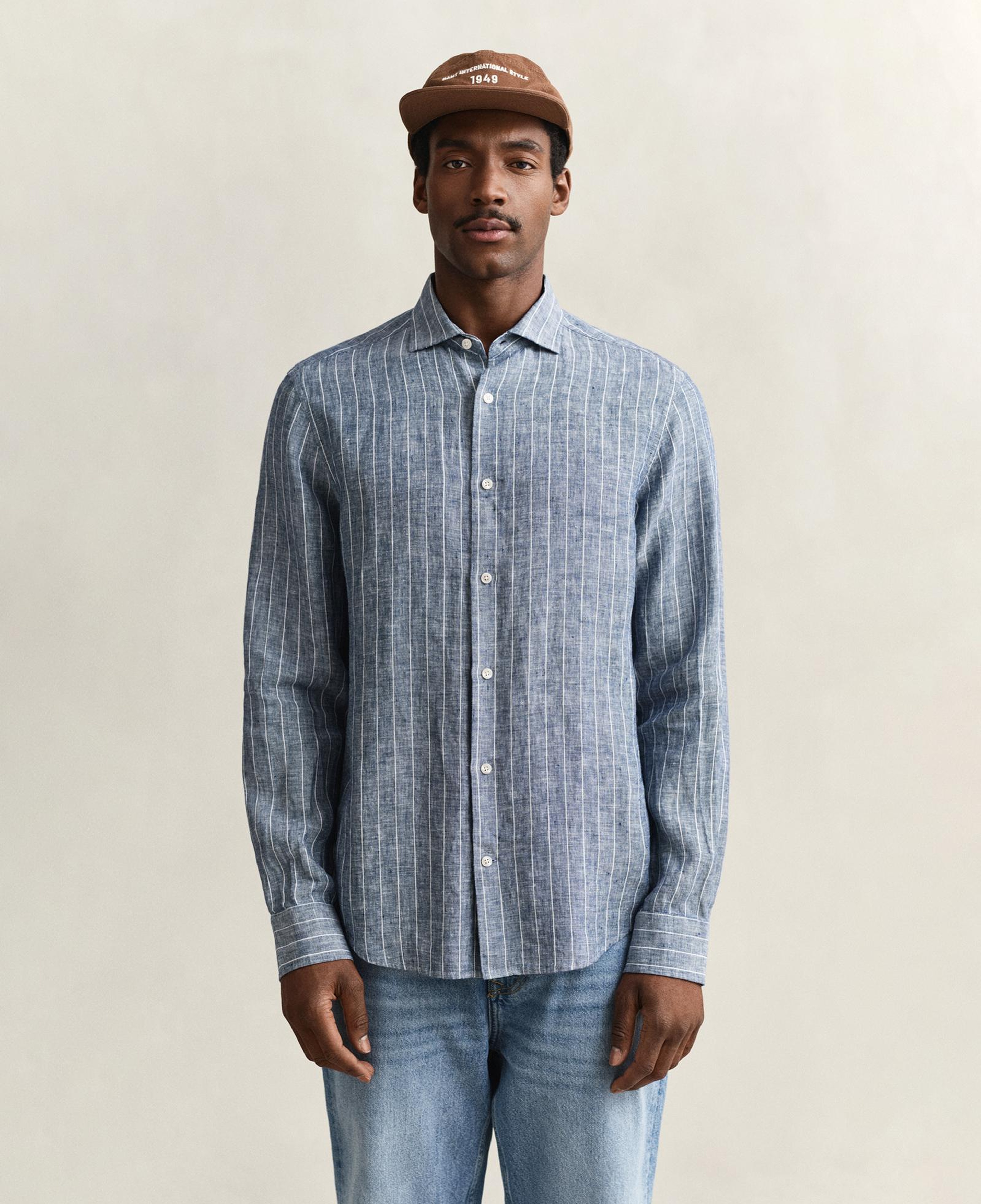 GANT Erkek Mavi Regular Fit Çizgili Gömlek