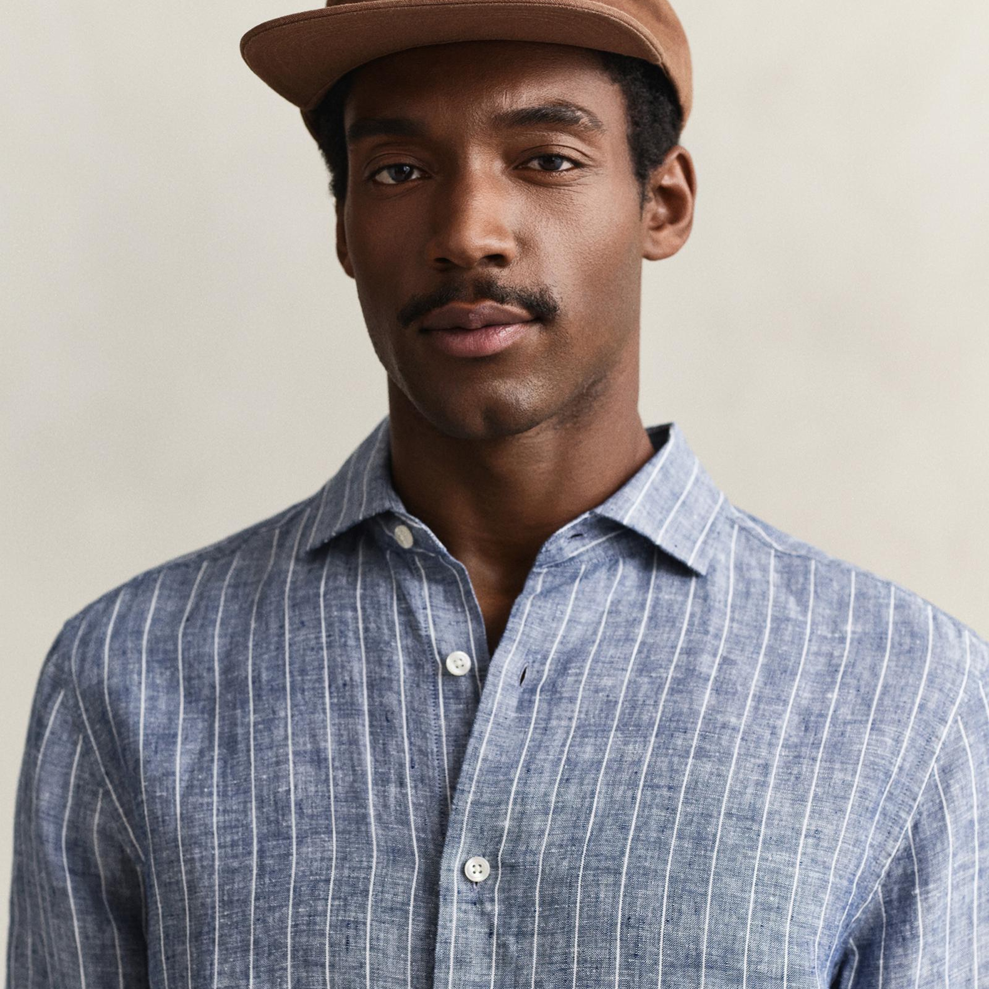 GANT Erkek Mavi Regular Fit Çizgili Gömlek