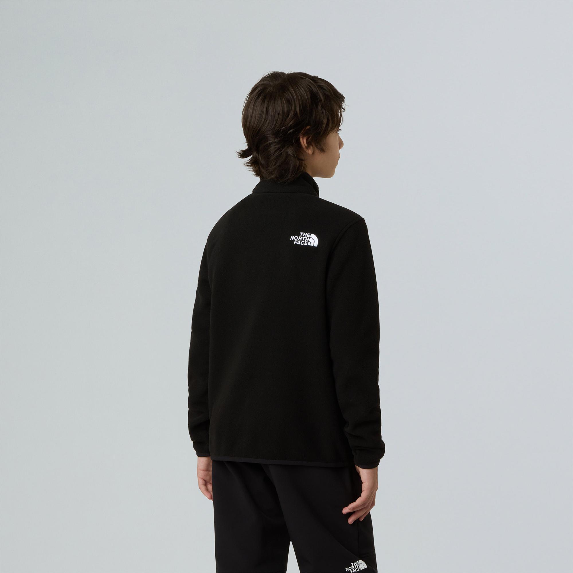The North Face Teen Glacier 1/4 Zip Pullover Çocuk Siyah Polar Ceket