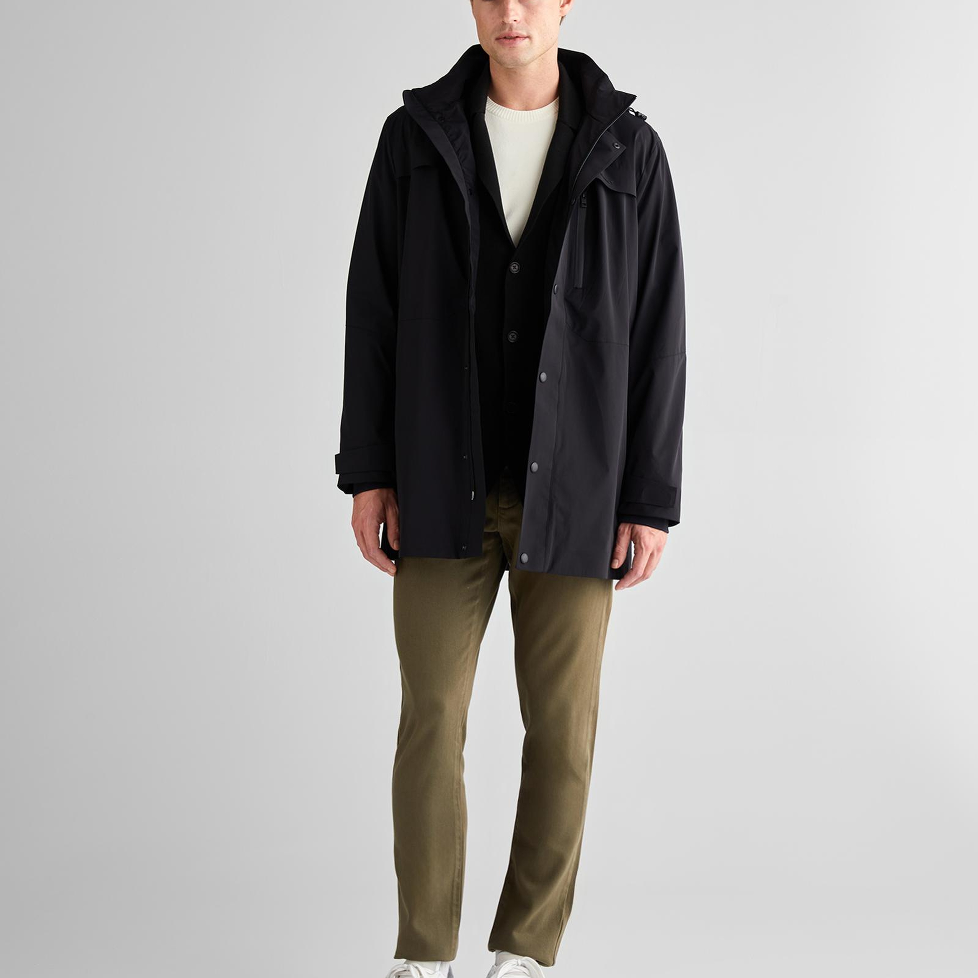 GANT Erkek Siyah Standart Fit Kapüşonlu Mont