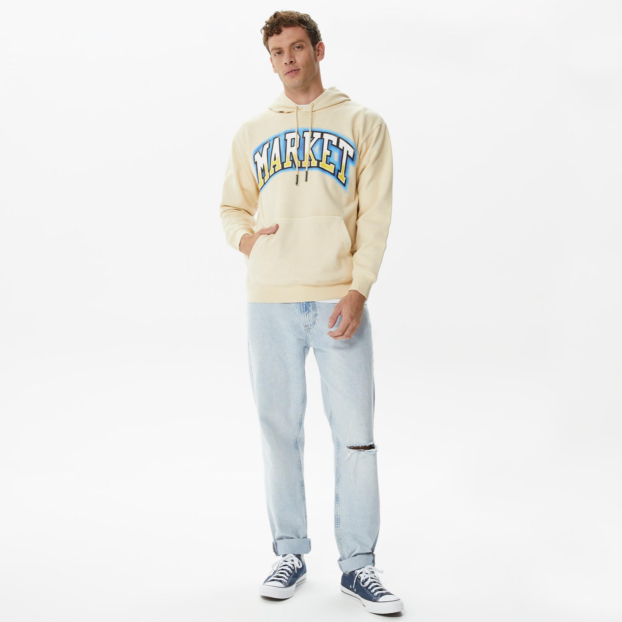 Market Smiley Pair Of Dice Erkek Krem Hoodie
