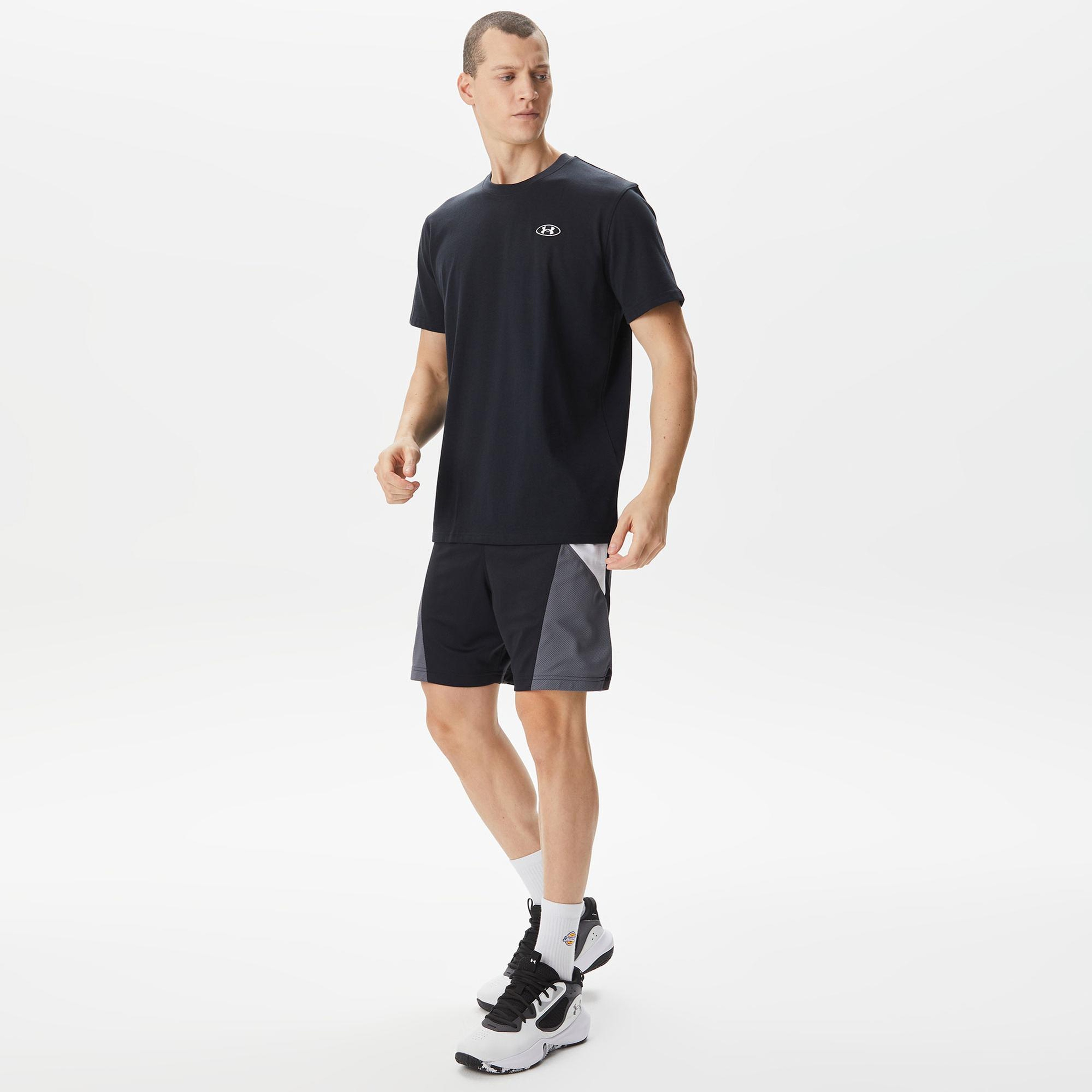 Under Armour Heavyweight LC Patch Erkek Siyah T-Shirt
