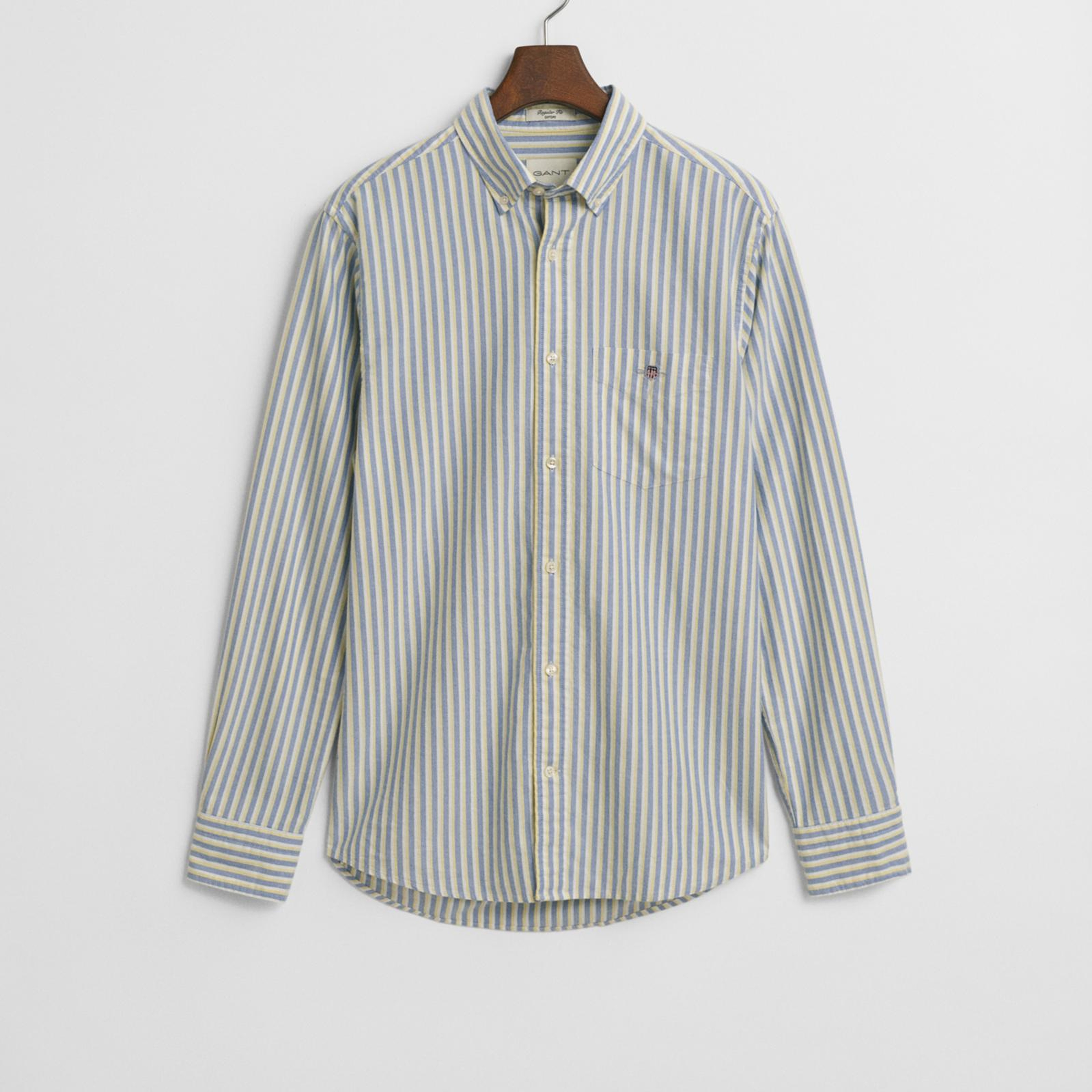 GANT Erkek Mavi Regular Fit Çizgili Logolu Gömlek