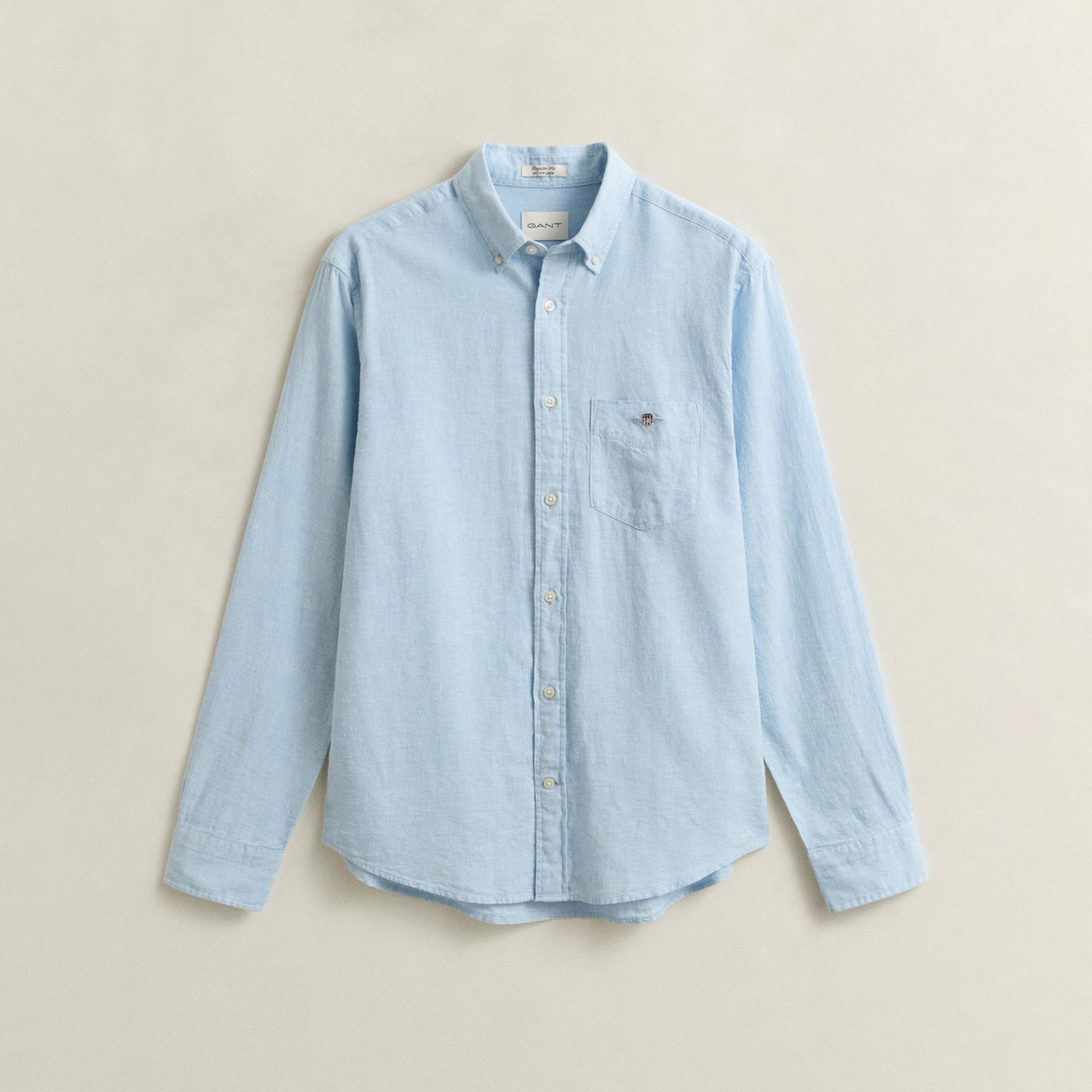 GANT Erkek Mavi Regular Fit Logolu Gömlek