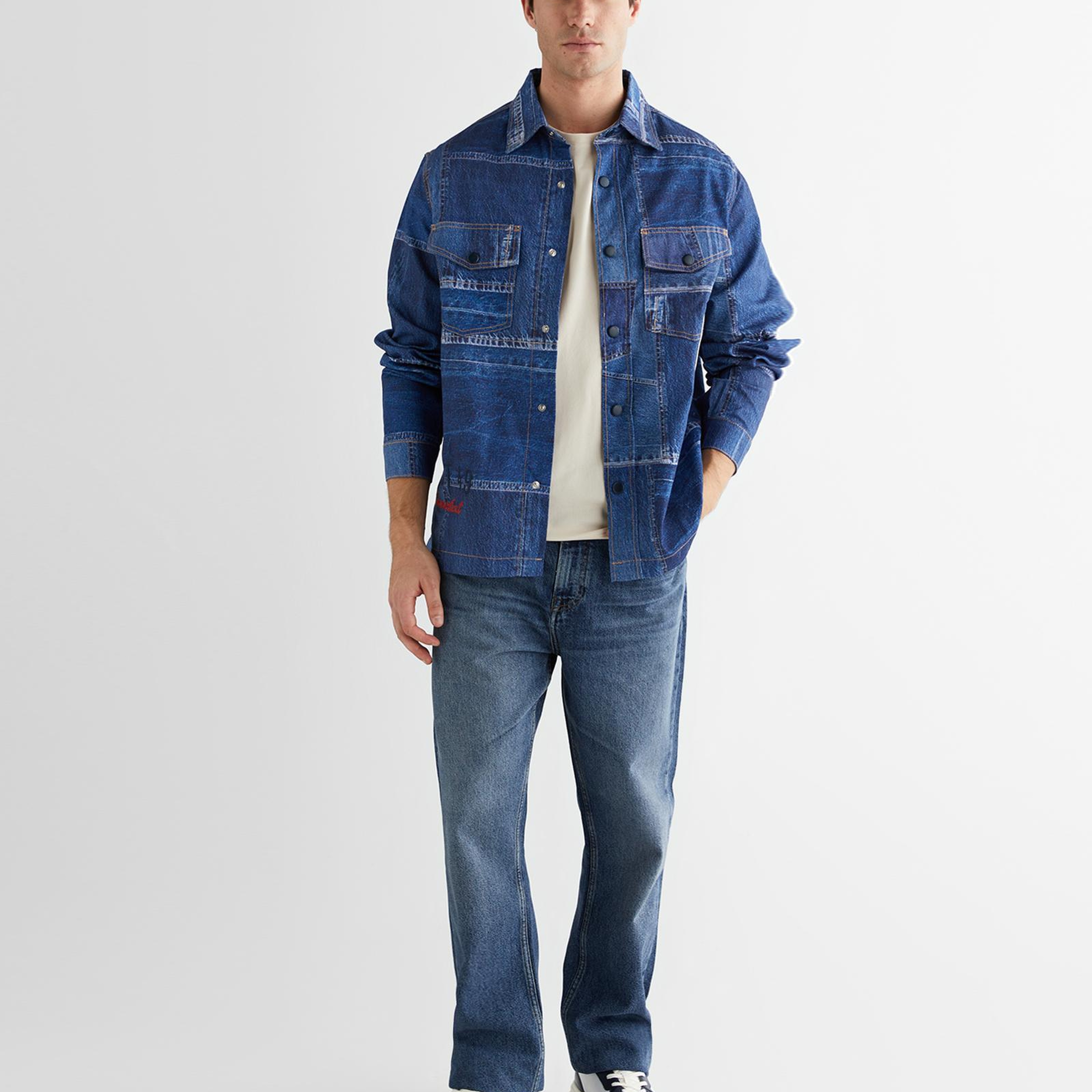 GANT Erkek Mavi Oversize Fit Gömlek Yaka Logolu Gömlek