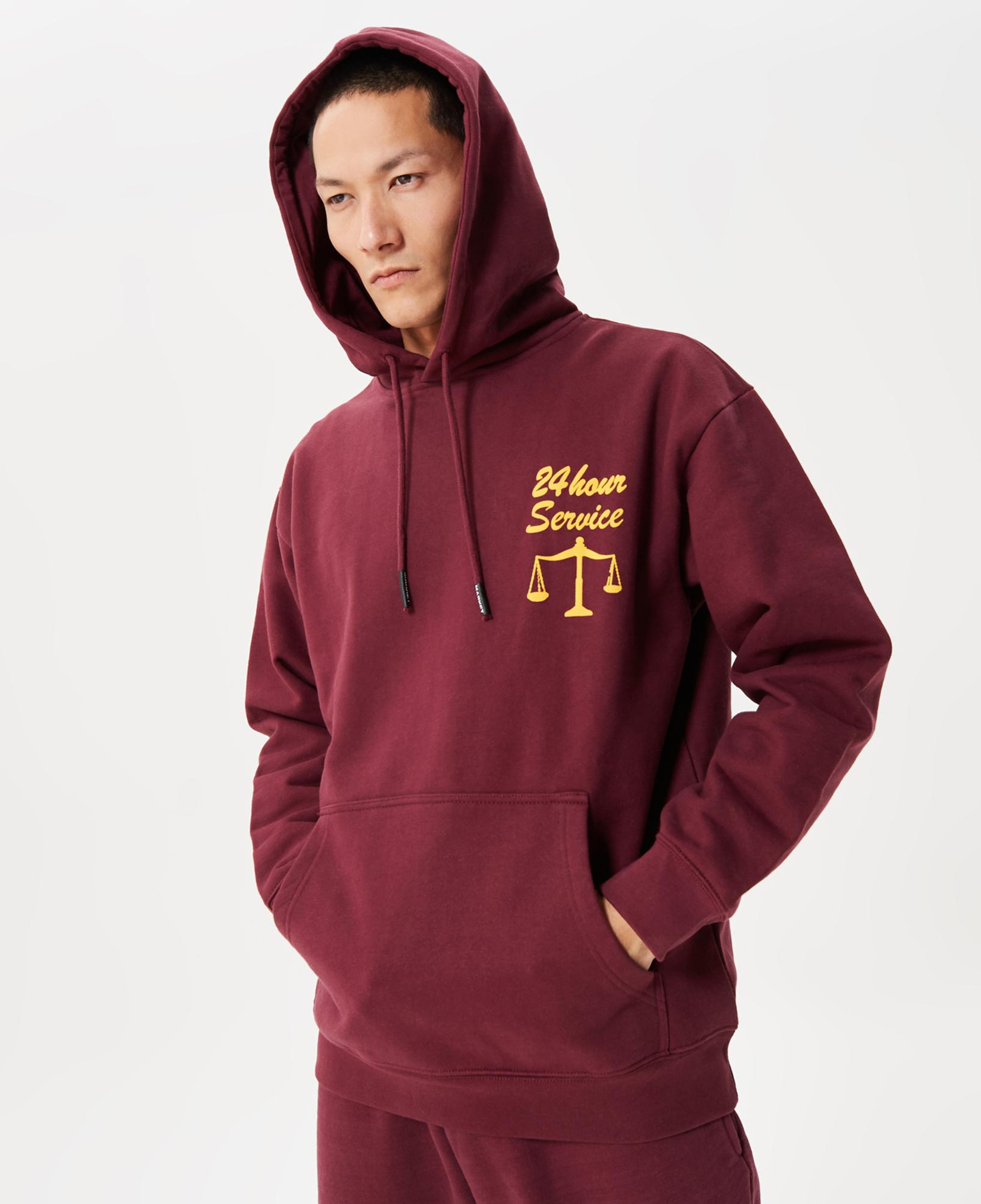 Market 24 Hr Lawyer Service Erkek Bordo Hoodie
