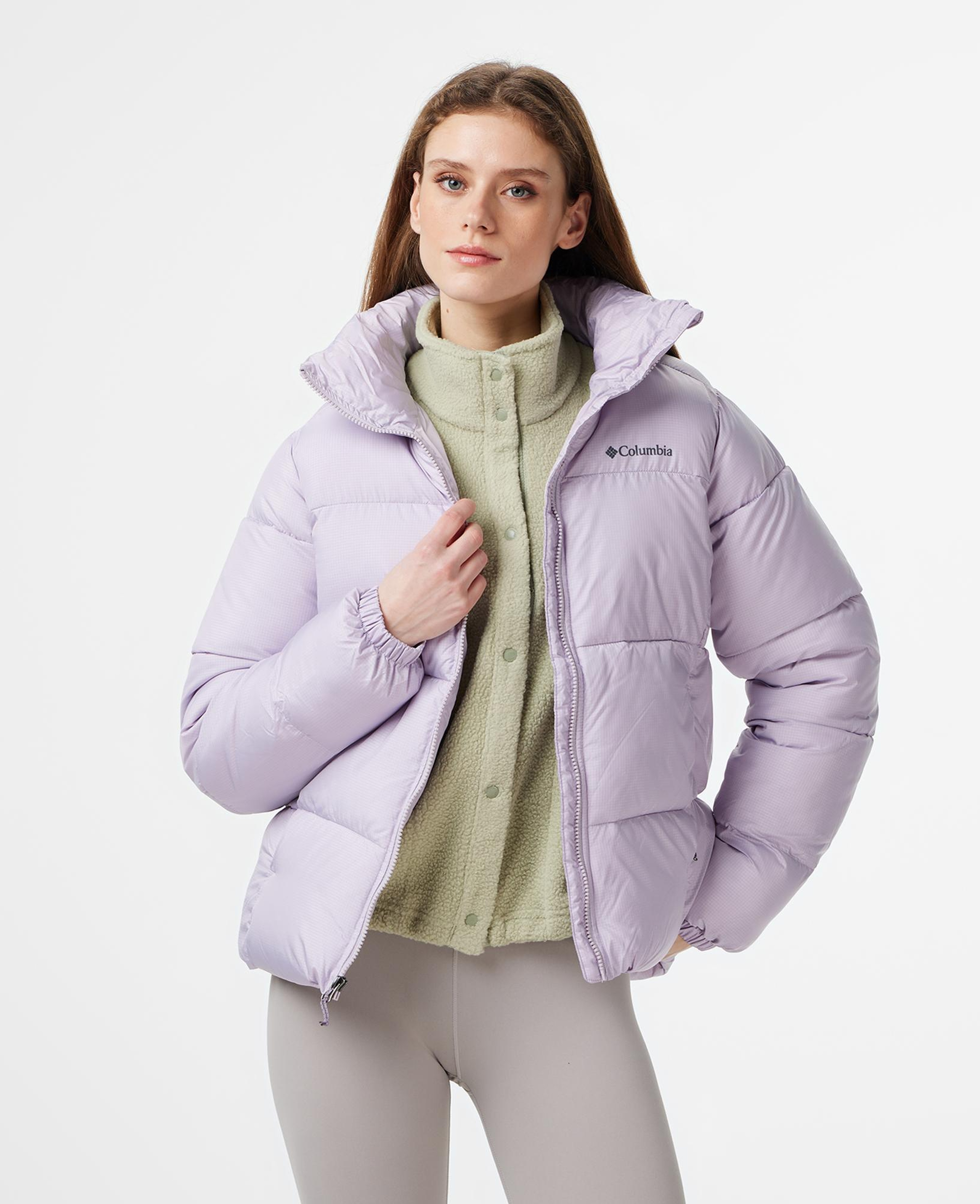 Columbia Mor Puffect II Tam Fermuarlı Kadın Mont