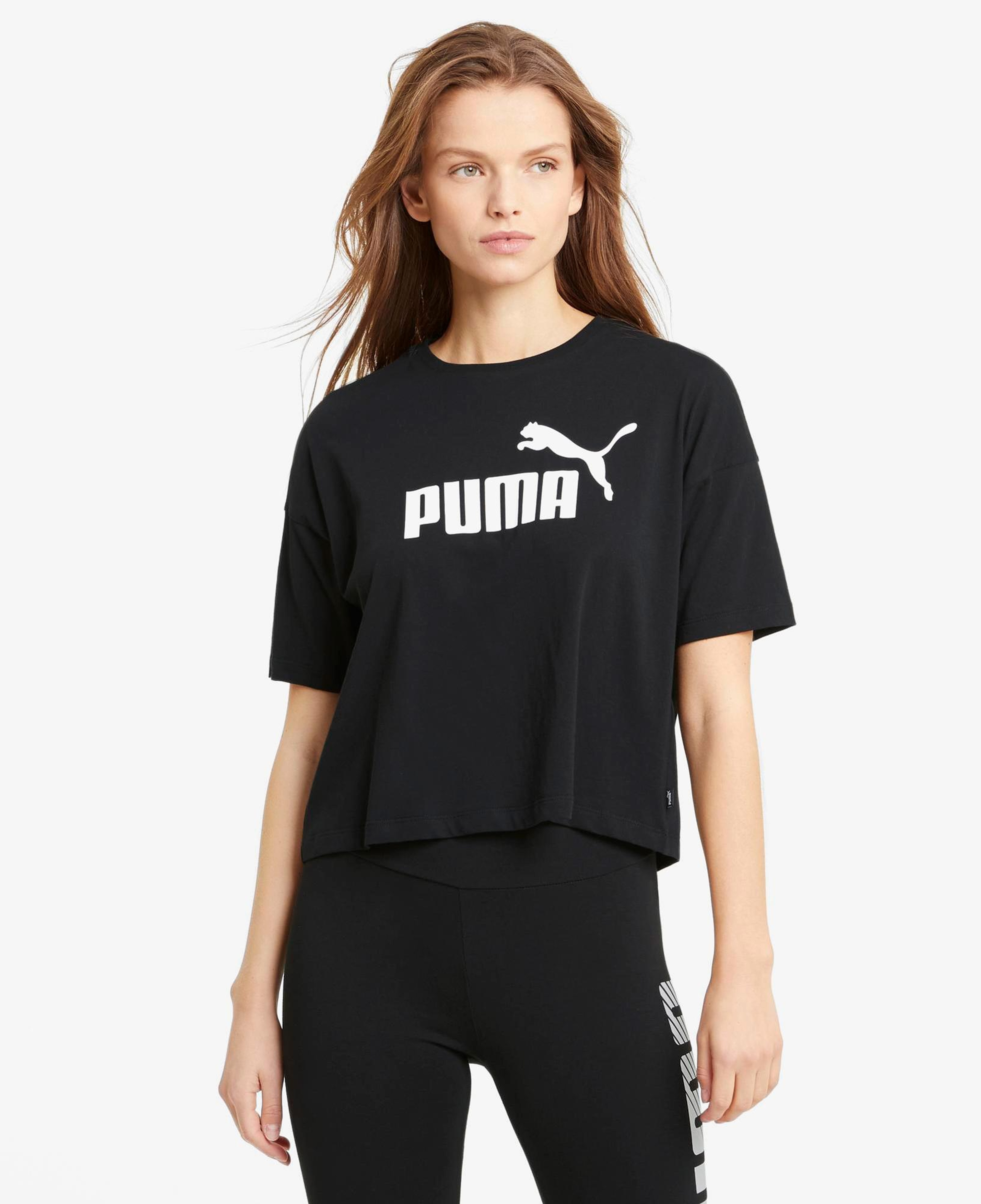 Puma Essentials Logo Kadın Siyah T-Shirt