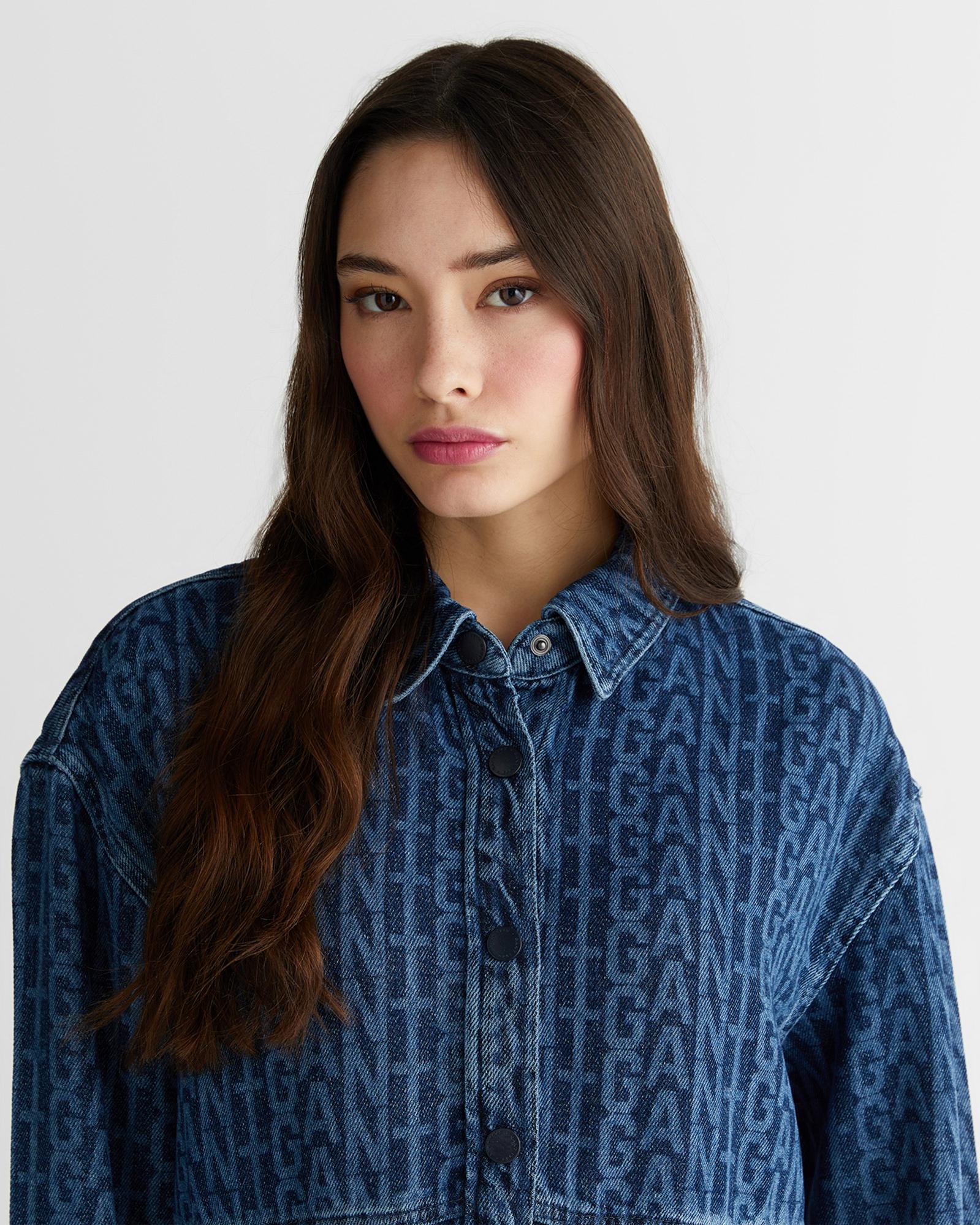 GANT Kadın Mavi Regular Fit Düğmeli Yaka Gömlek