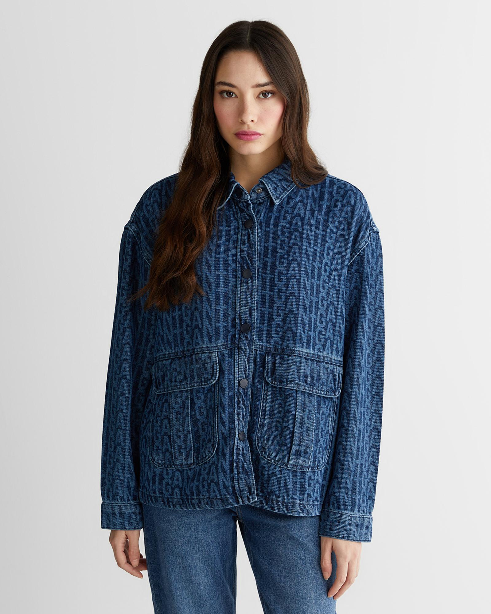 GANT Kadın Mavi Regular Fit Düğmeli Yaka Gömlek