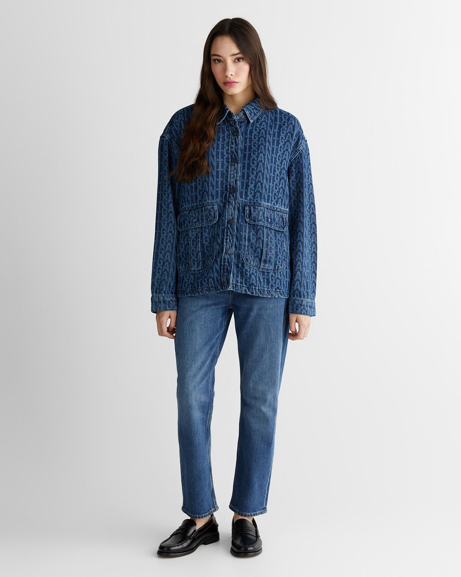 GANT Kadın Mavi Regular Fit Düğmeli Yaka Gömlek