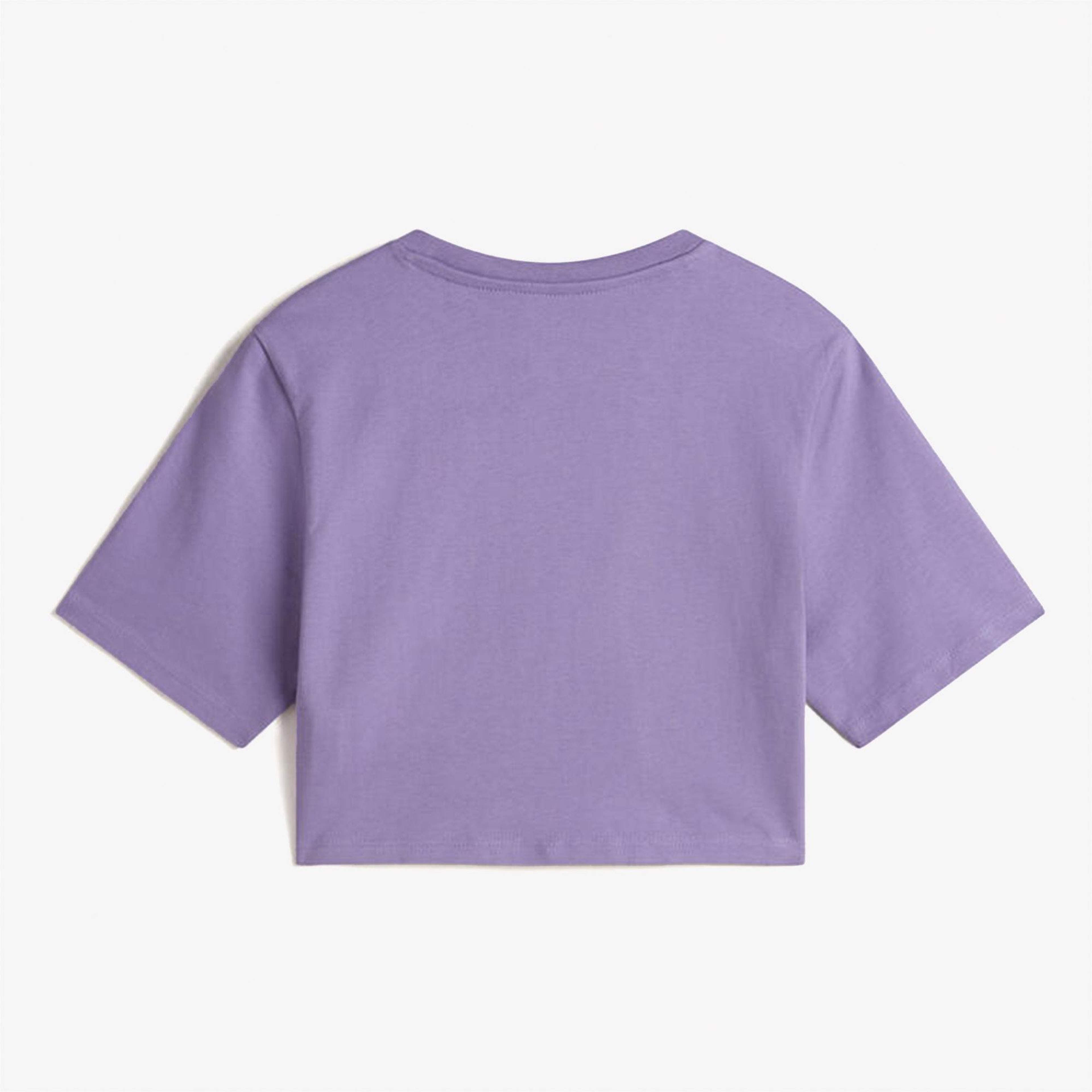 Vans W Style 76 ii Crew Crop Ss Kadın Mor T-Shirt