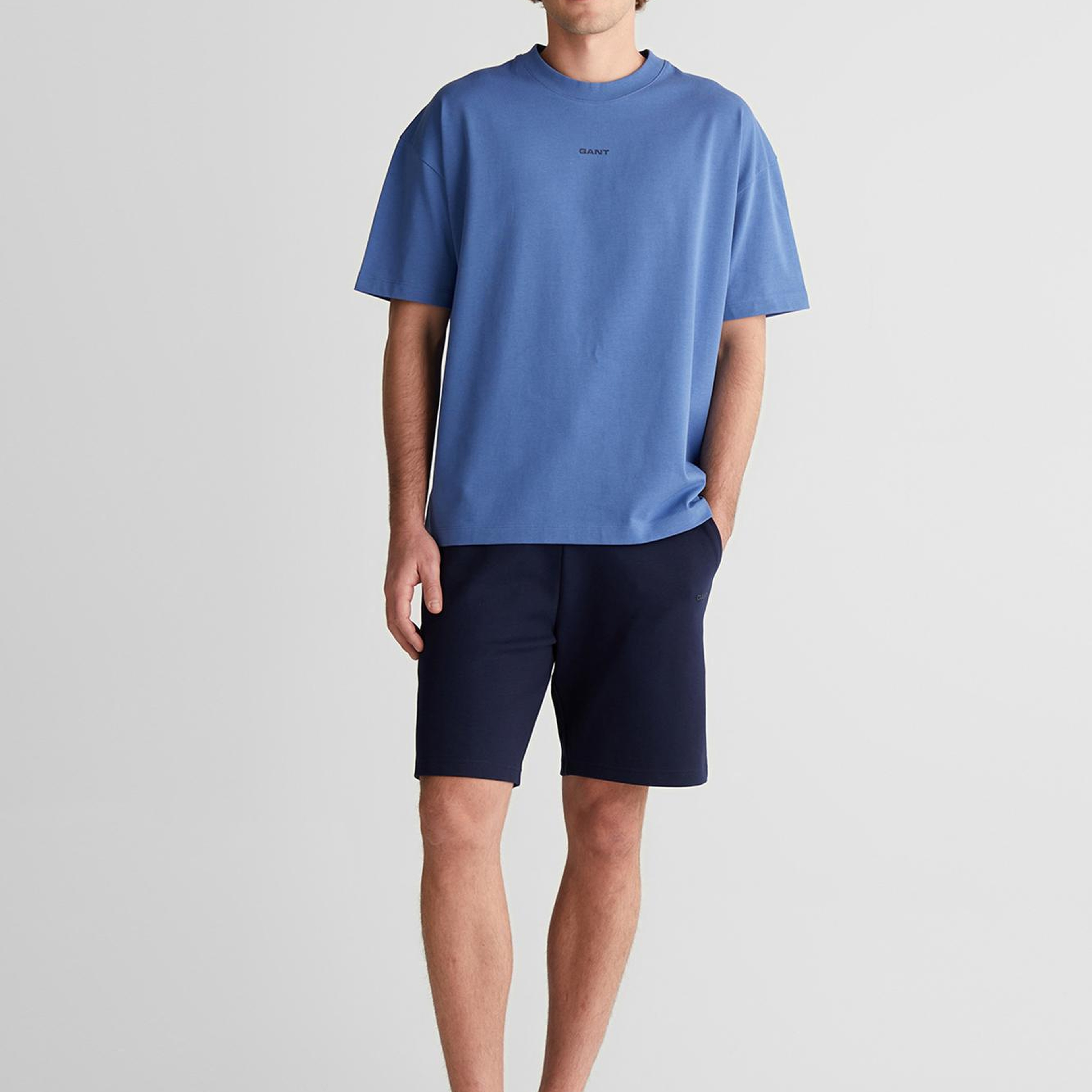 GANT Erkek Mavi Baskılı Kısa Kollu T-Shirt