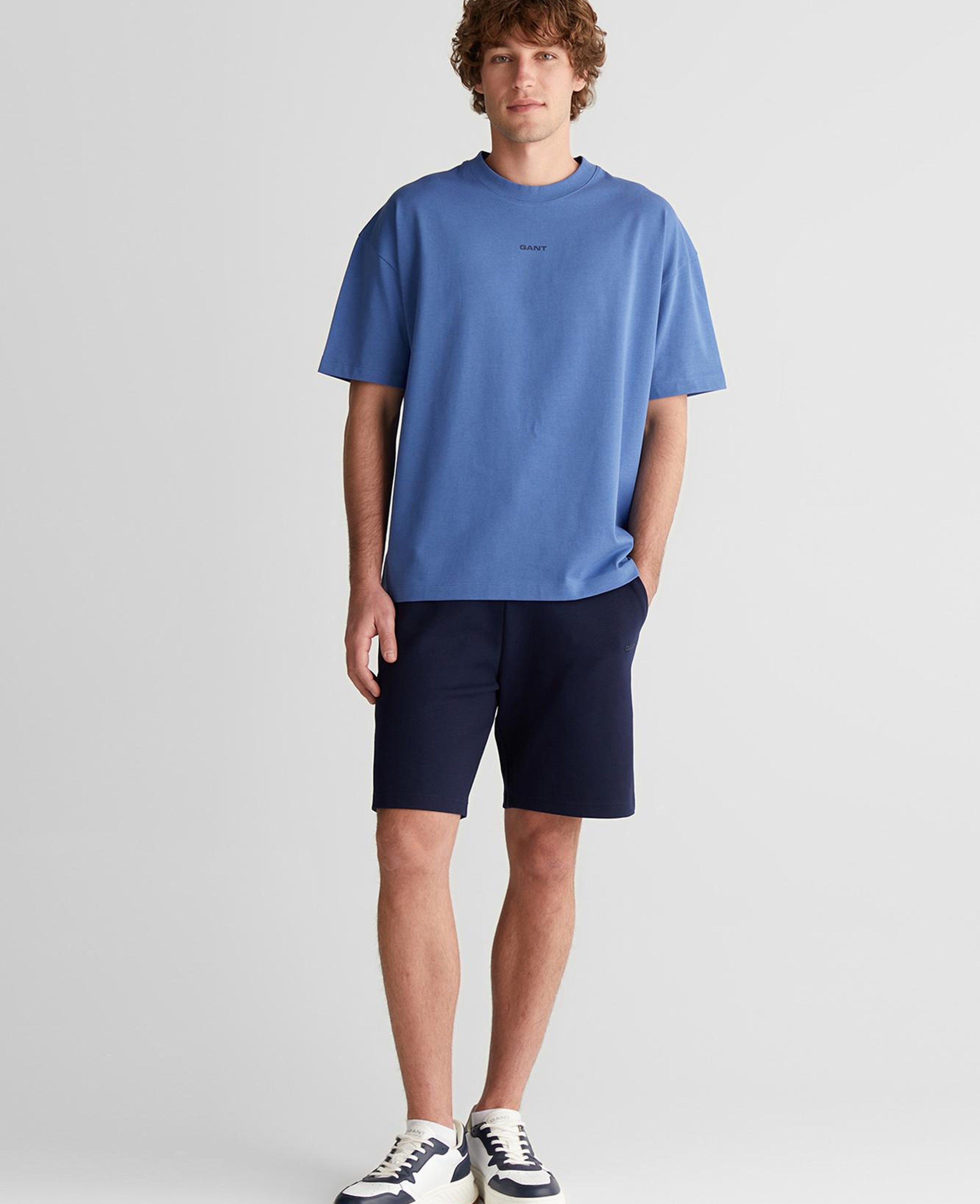 GANT Erkek Mavi Baskılı Kısa Kollu T-Shirt