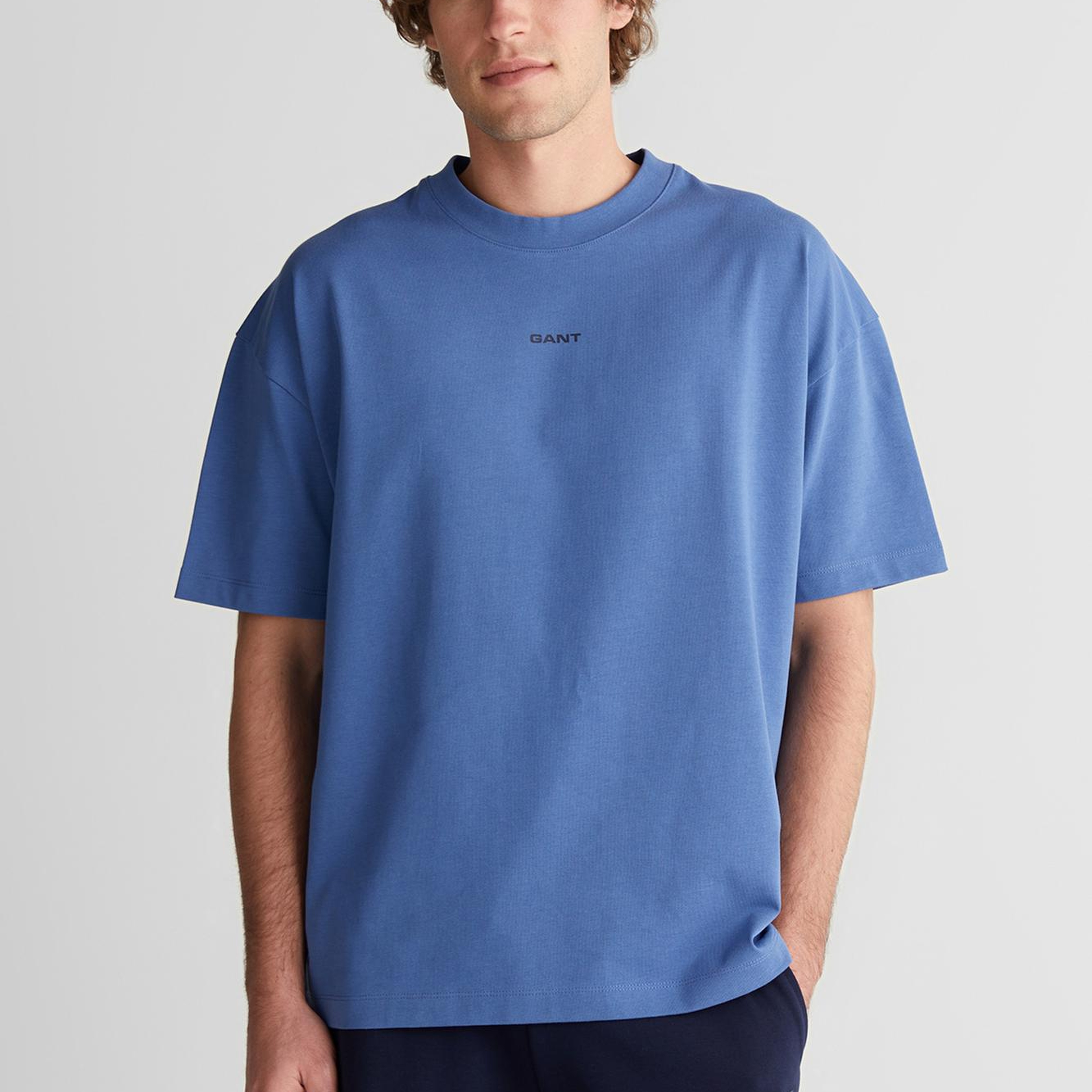 GANT Erkek Mavi Baskılı Kısa Kollu T-Shirt