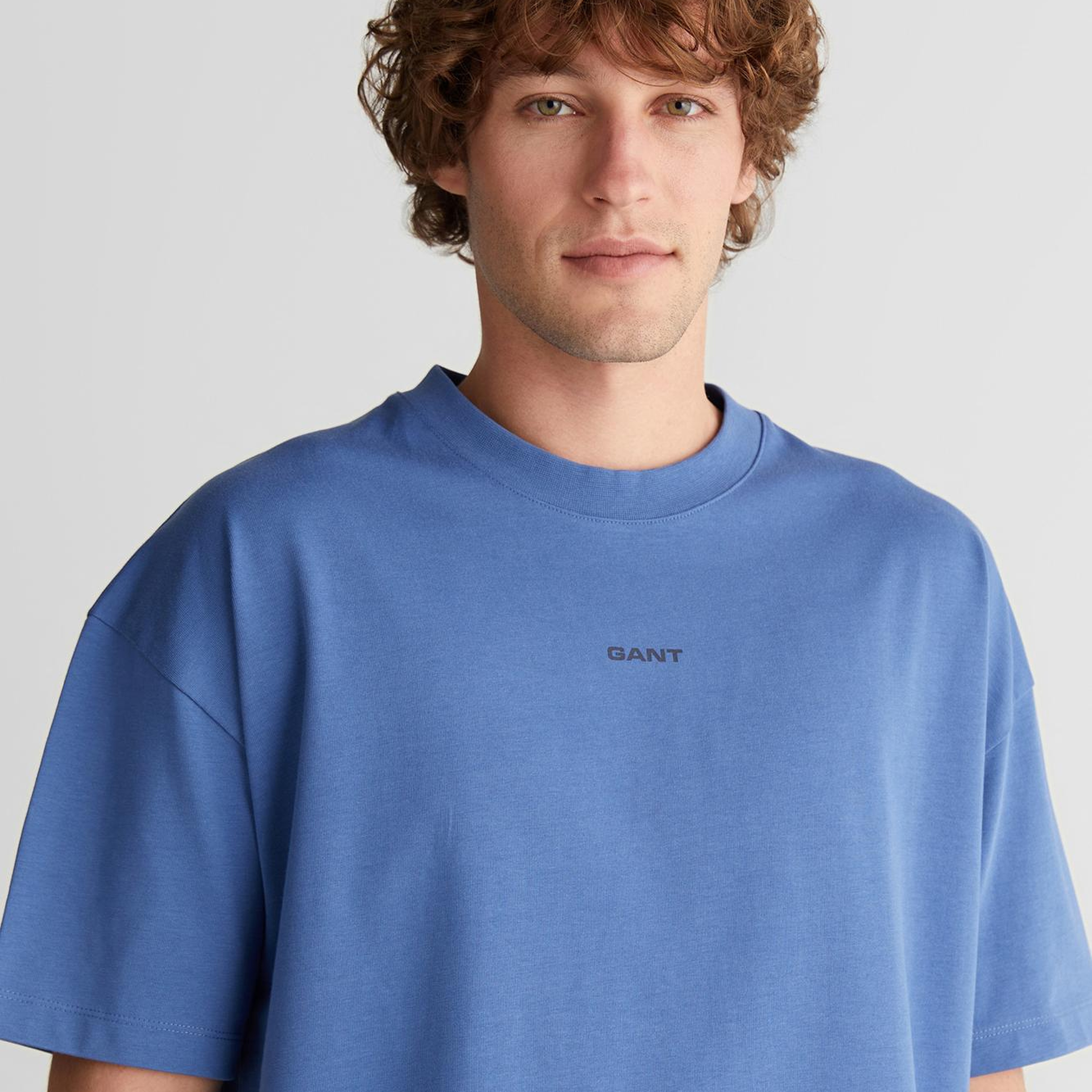 GANT Erkek Mavi Baskılı Kısa Kollu T-Shirt