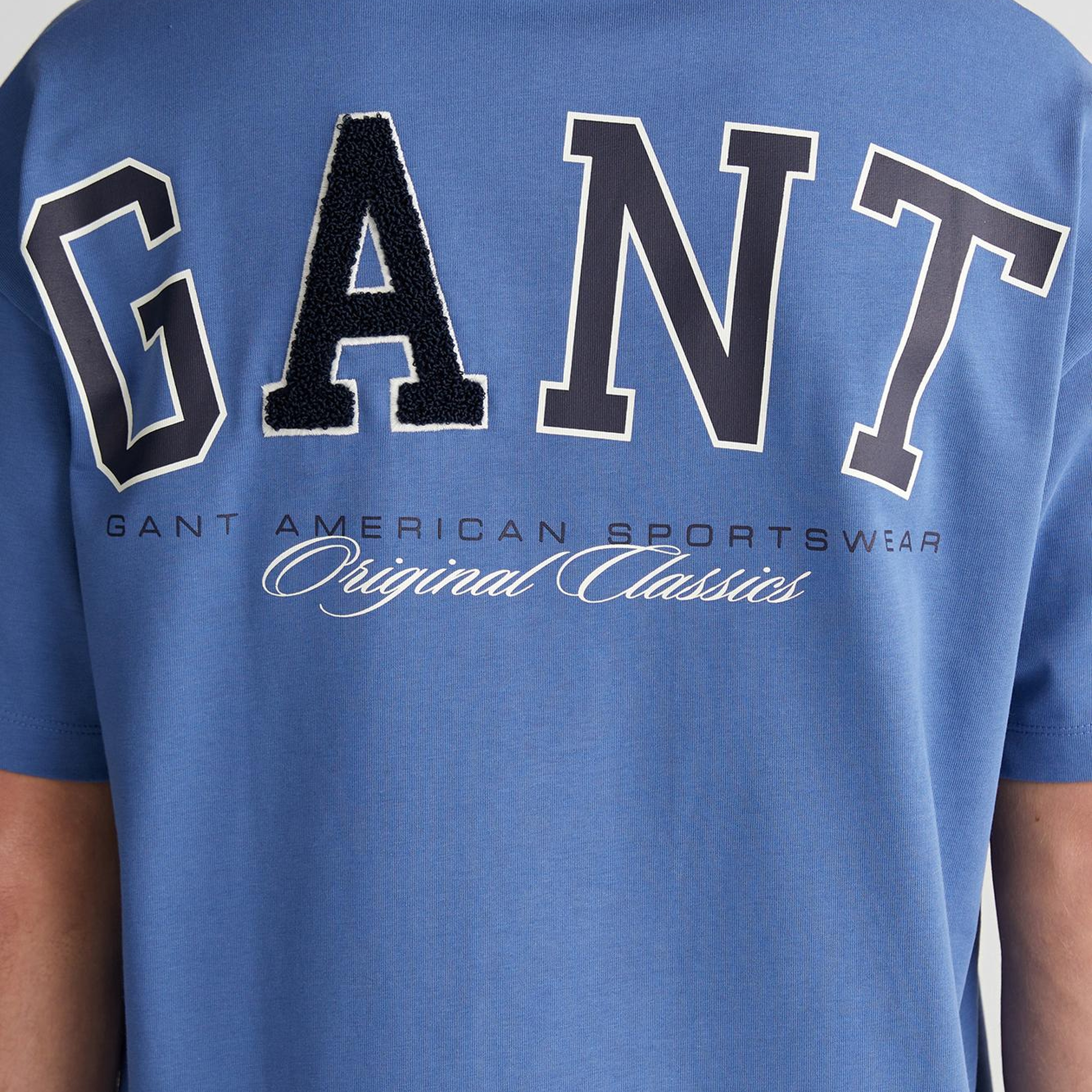 GANT Erkek Mavi Baskılı Kısa Kollu T-Shirt