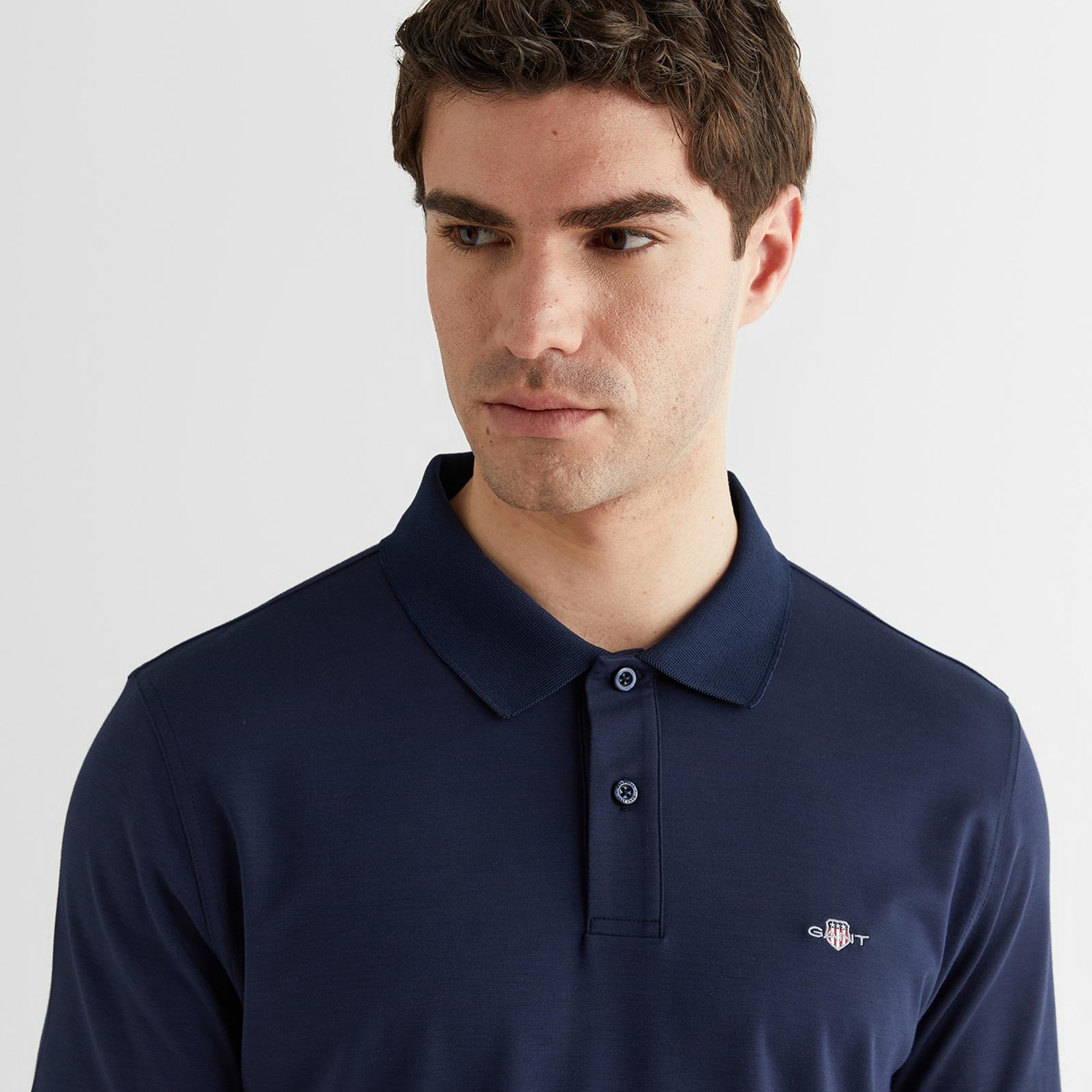 GANT Erkek Lacivert Regular Fit Logolu Polo Yaka T-Shirt