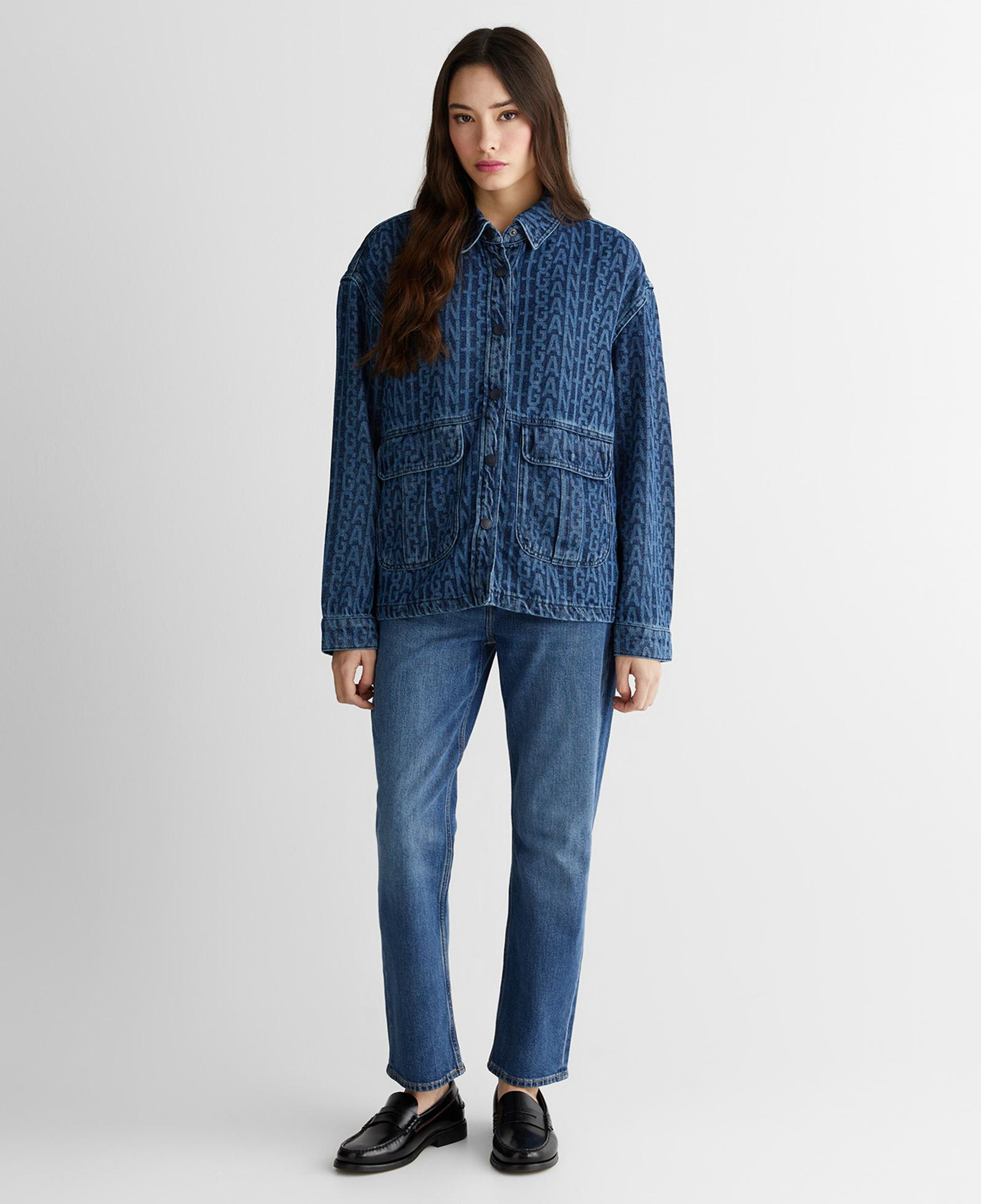 GANT Kadın Mavi Regular Fit Düğmeli Yaka Gömlek