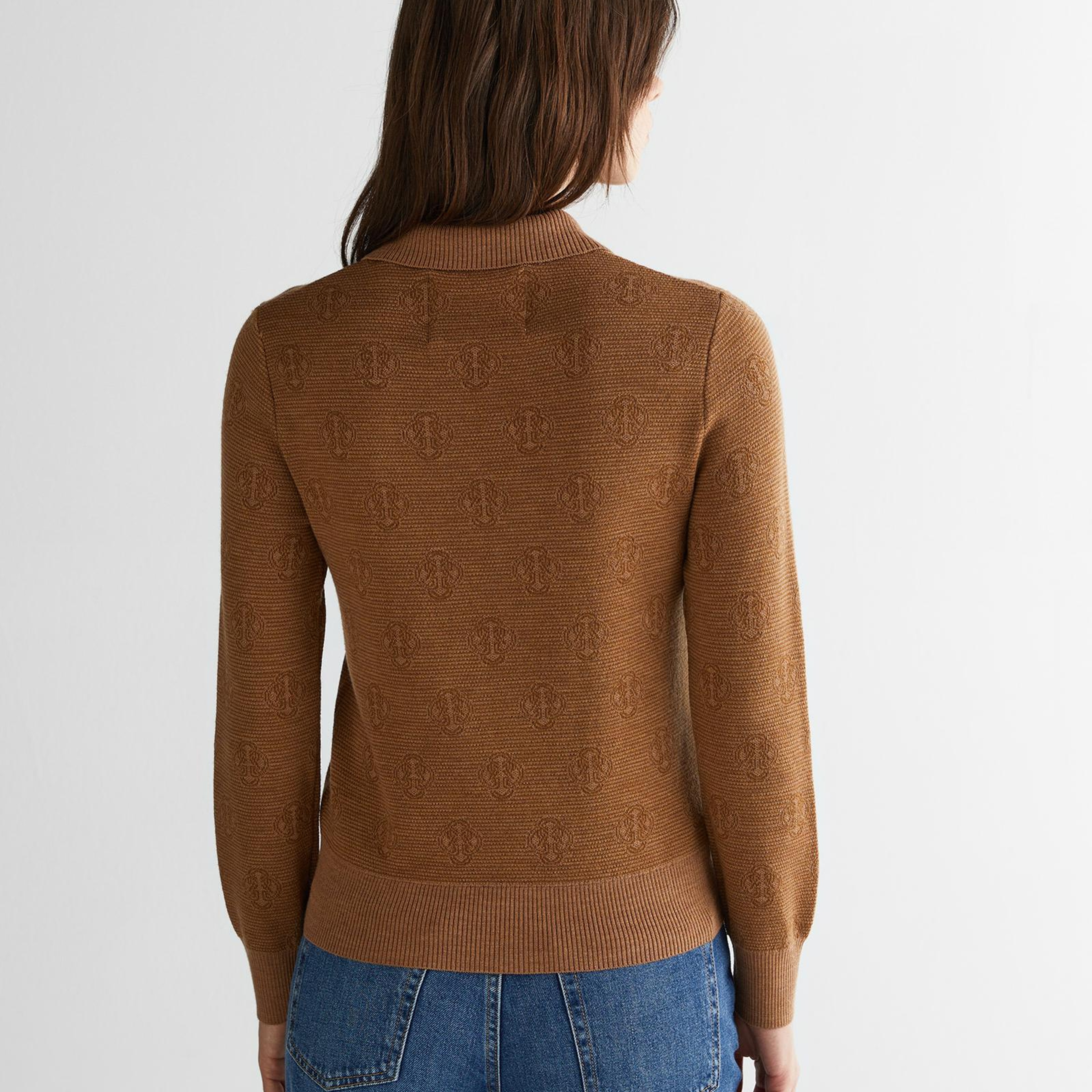 GANT Kadın Kahverengi Regular Fit Polo Yaka Triko