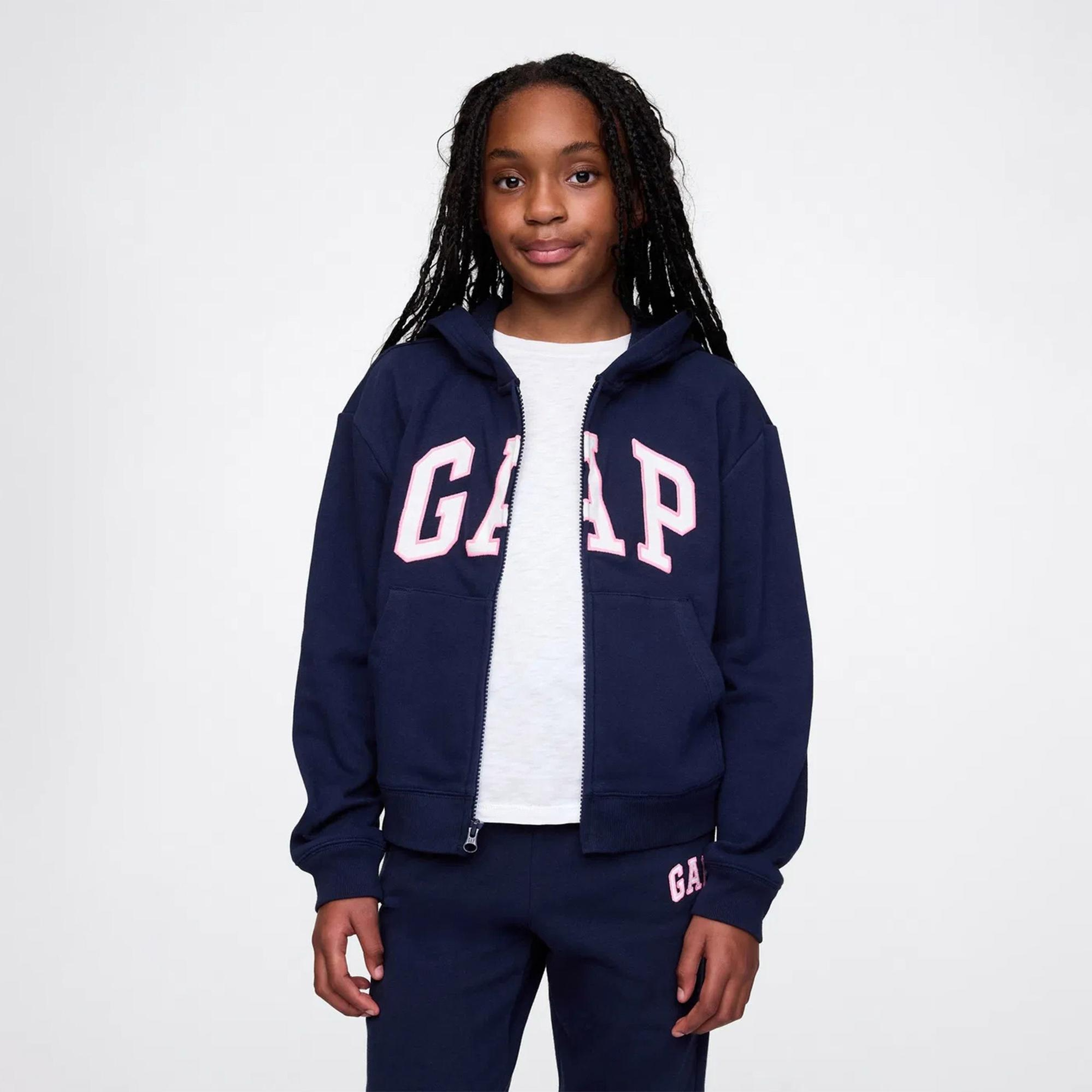 Gap Logo Relaxed Fit Çocuk Lacivert Sweatshirt