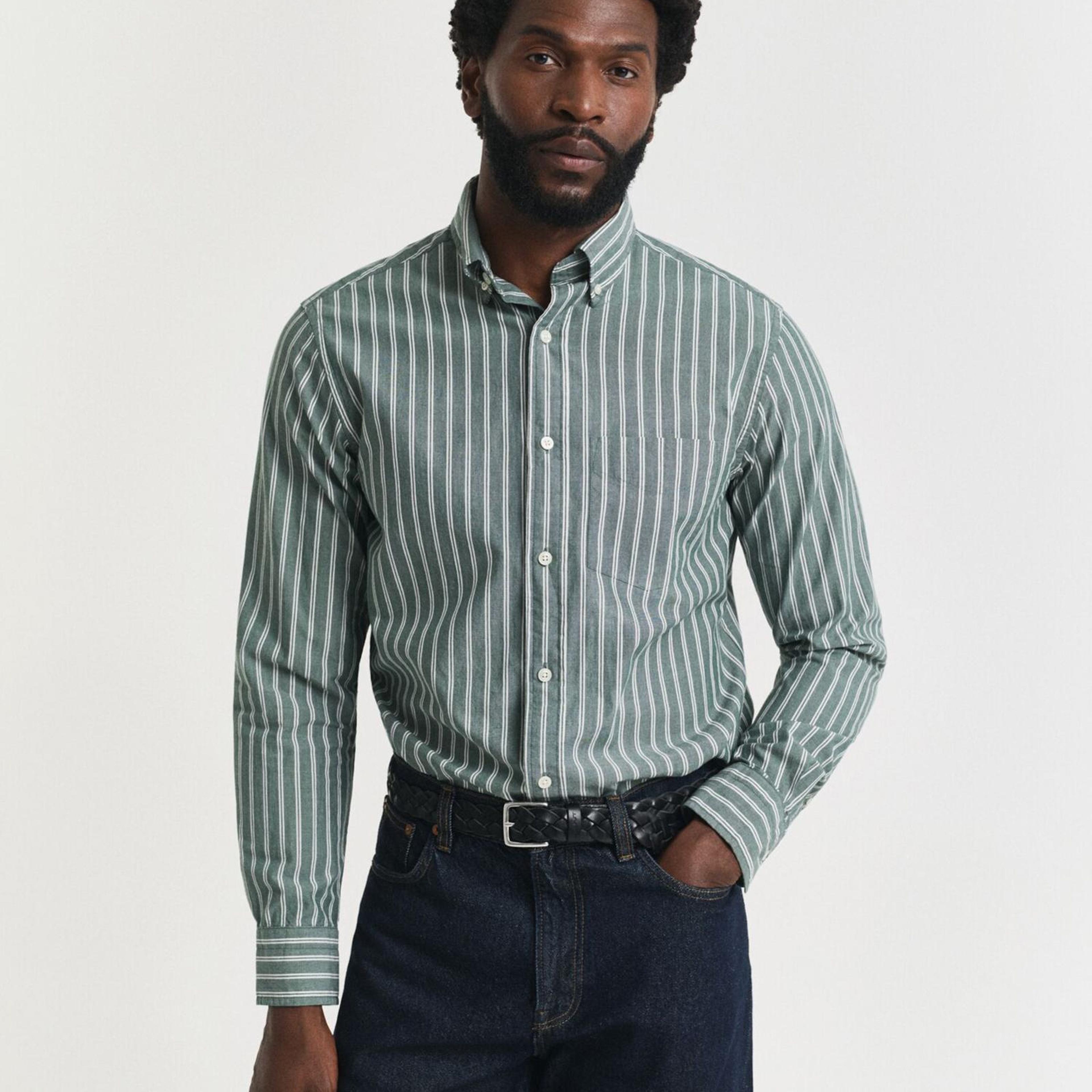 GANT Erkek Yeşil Regular Fit Düğmeli Gömlek