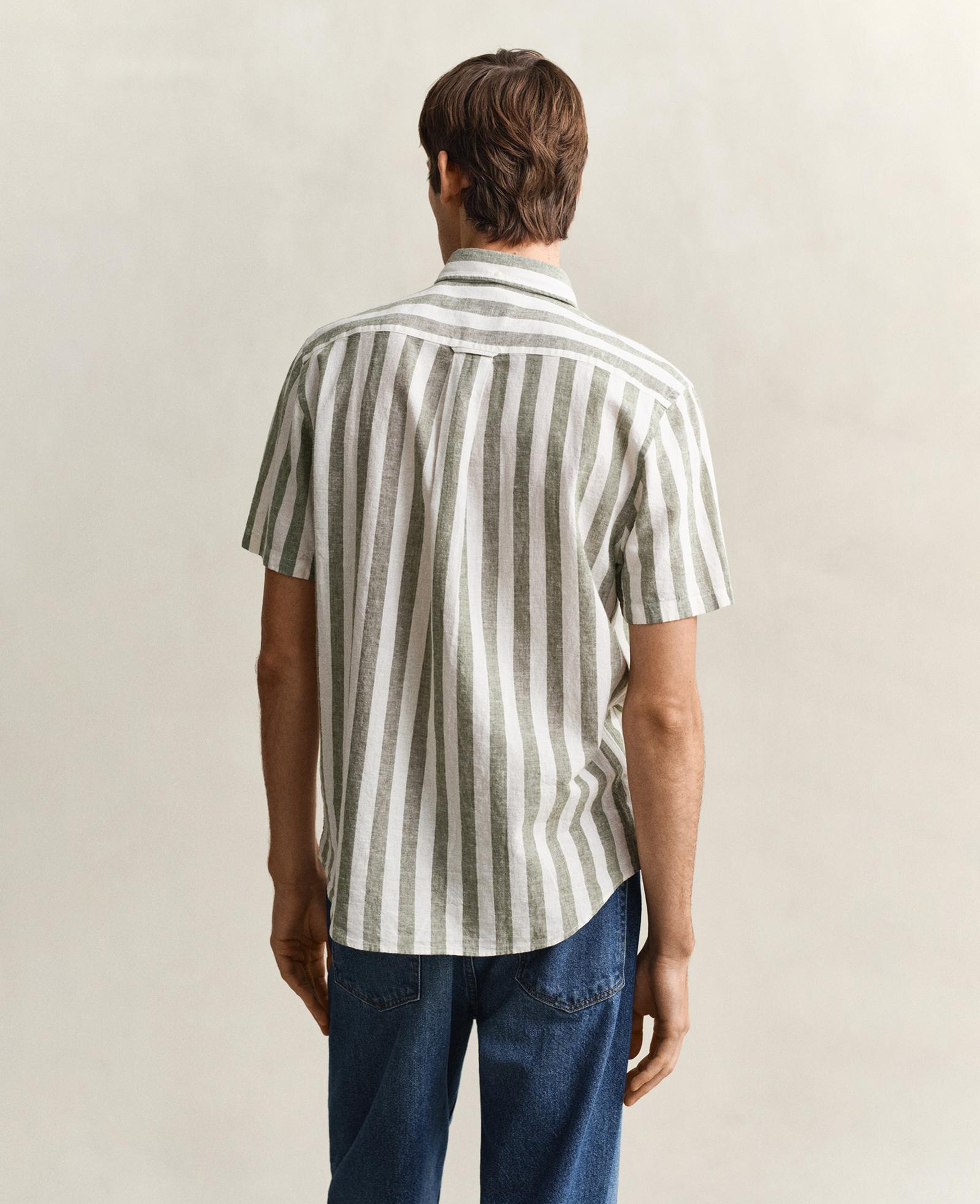 GANT Erkek Yeşil Regular Fit Çizgili Logolu Gömlek