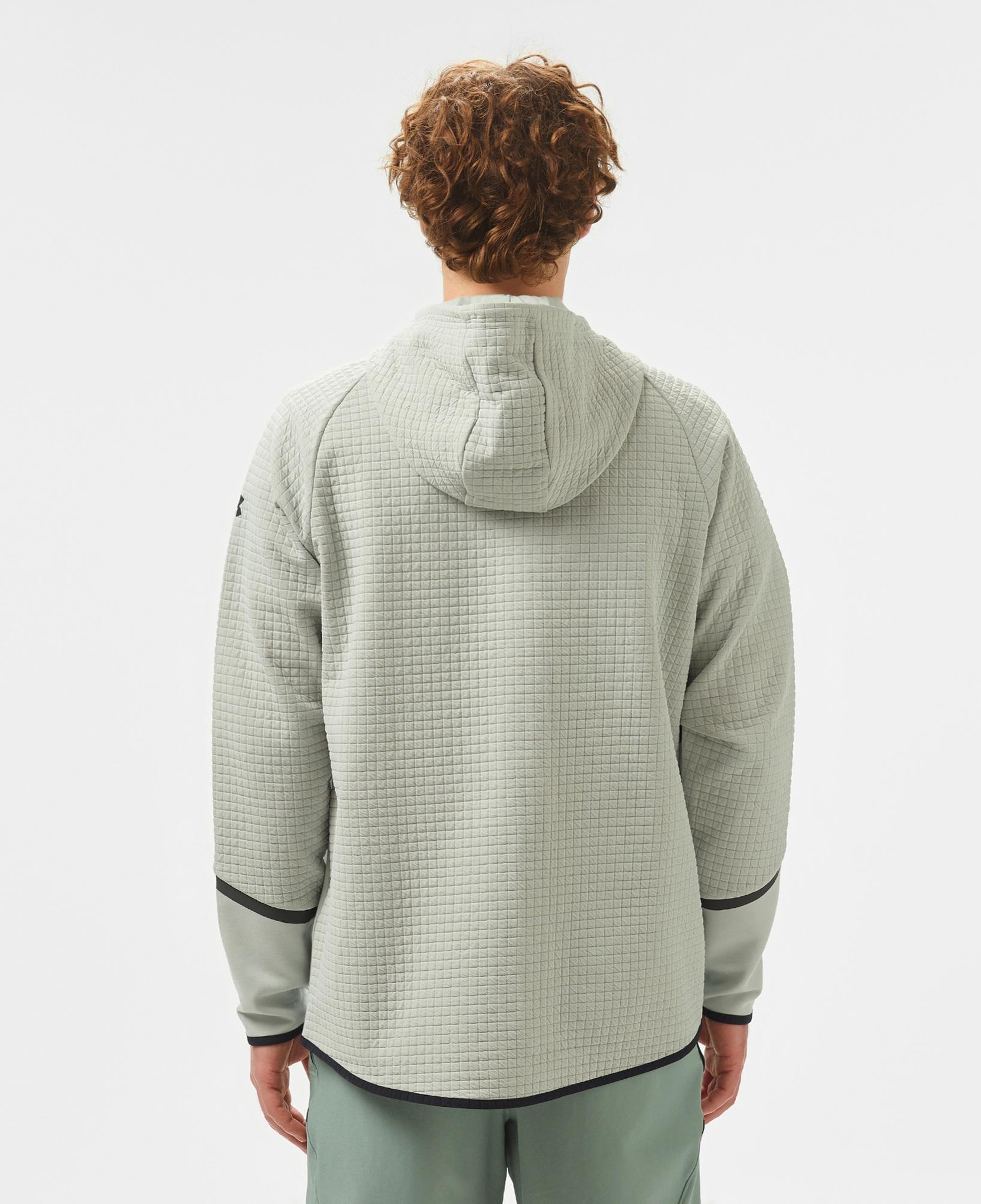 Under Armour Unstoppable Fleece Grid Full Zipped Erkek Gri Sweatshirt