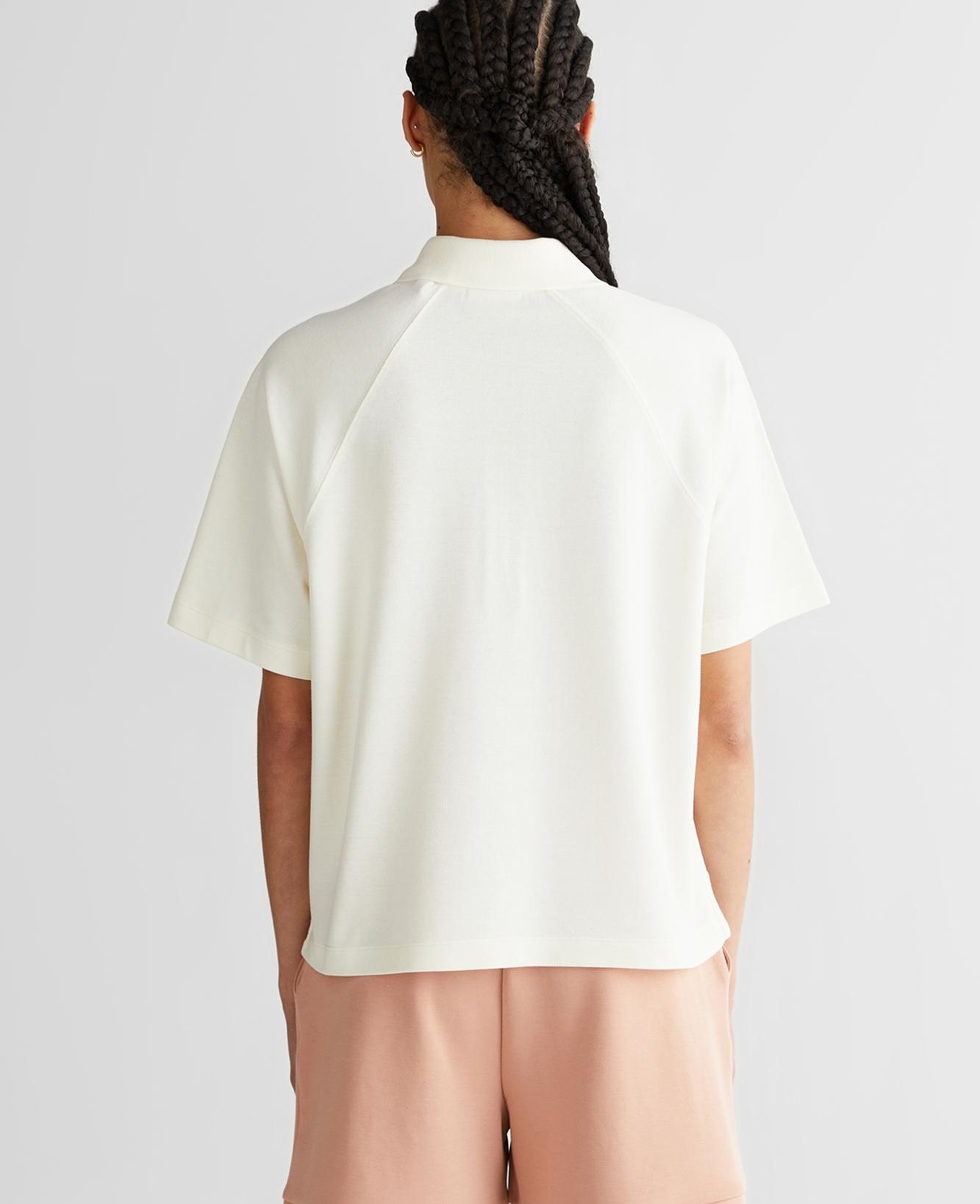 GANT Kadın Krem Regular Fit Yarım Fermuarlı Polo Yaka T-Shirt