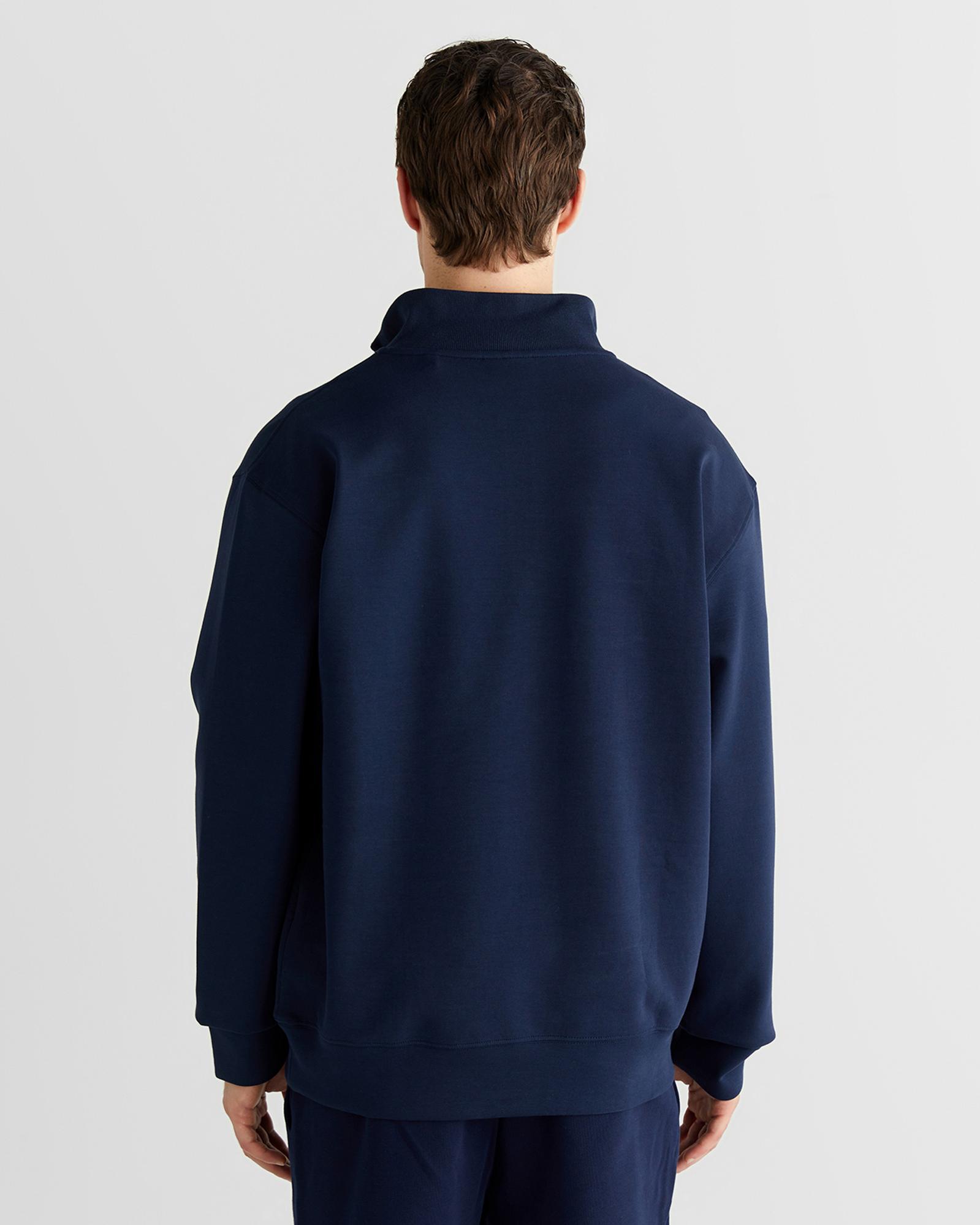 GANT Erkek Lacivert Relaxed Fit Yarım Fermuarlı Sweatshirt
