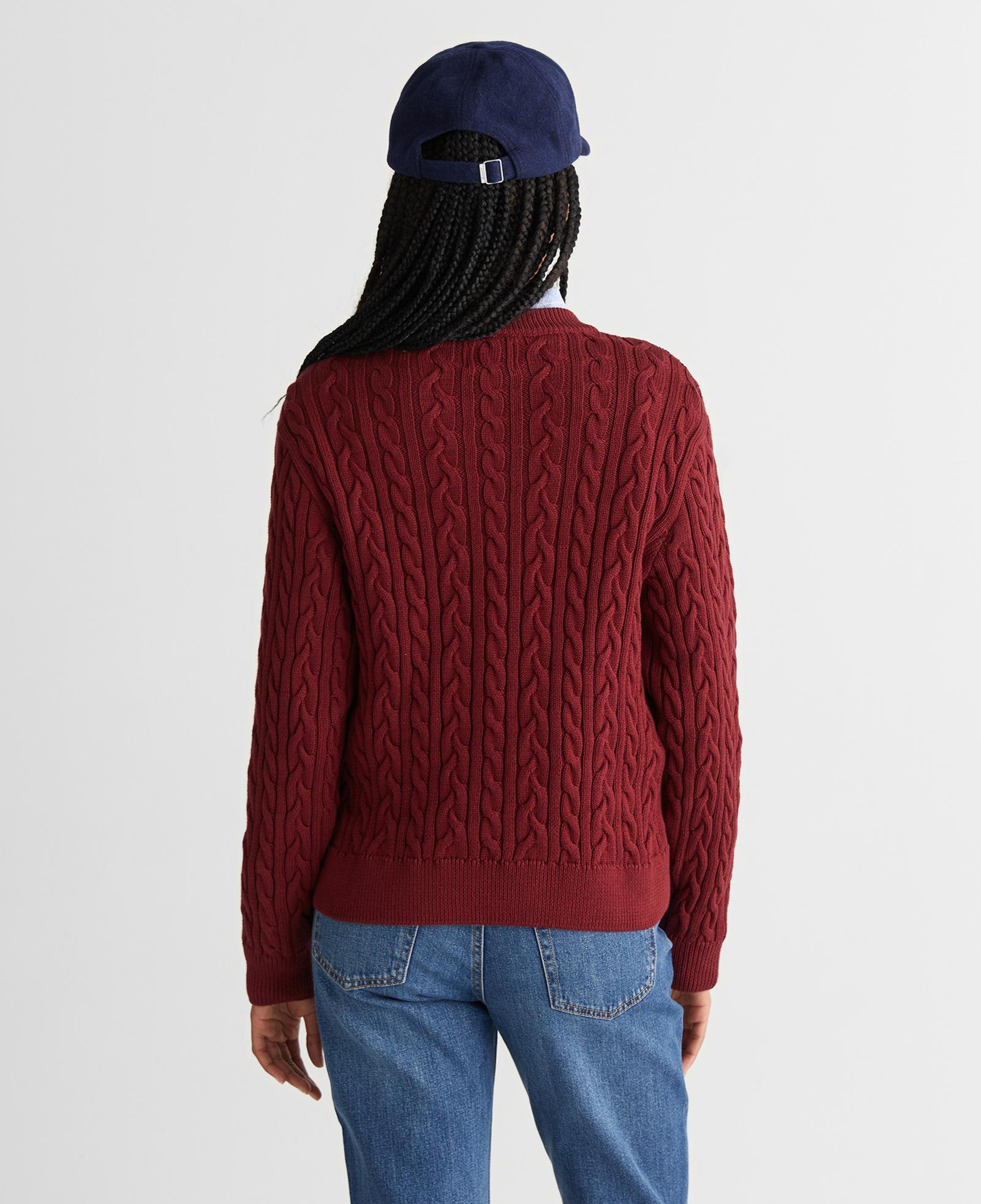 GANT Kadın Bordo Relaxed Fit Bisiklet Yaka Triko