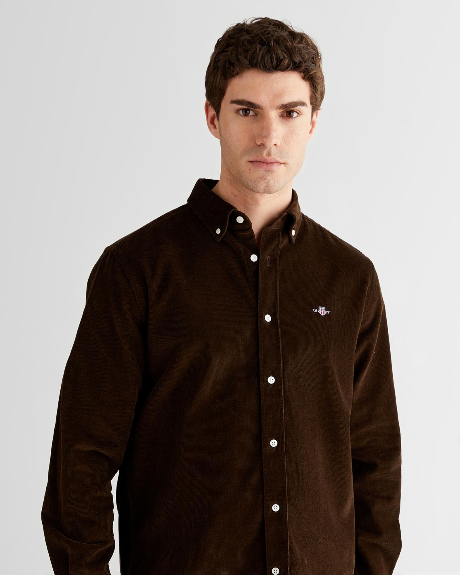 GANT Erkek Kahverengi Regular Fit Düğmeli Gömlek