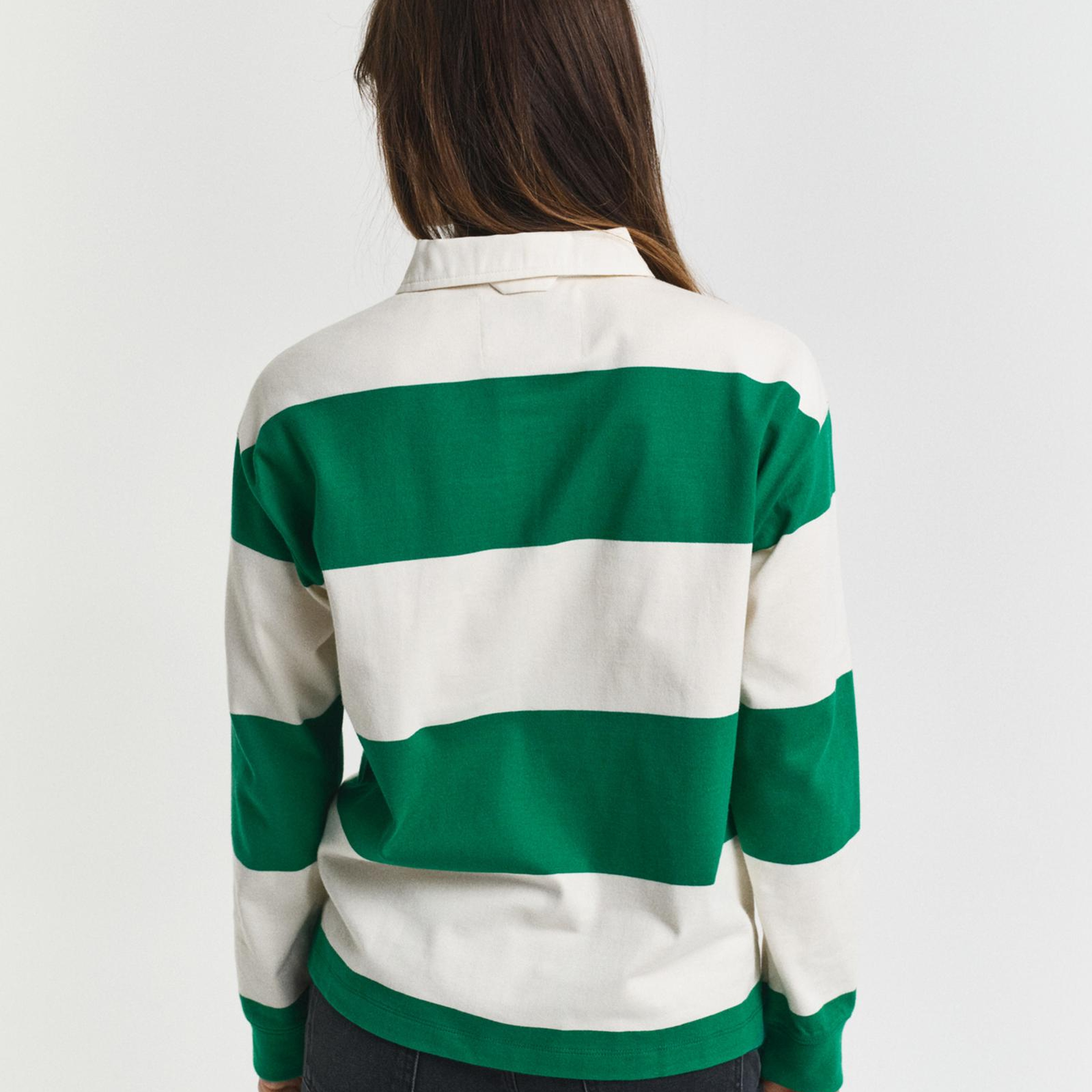 GANT Kadın Yeşil Regular Fit Polo Yaka Rugby T-Shirt