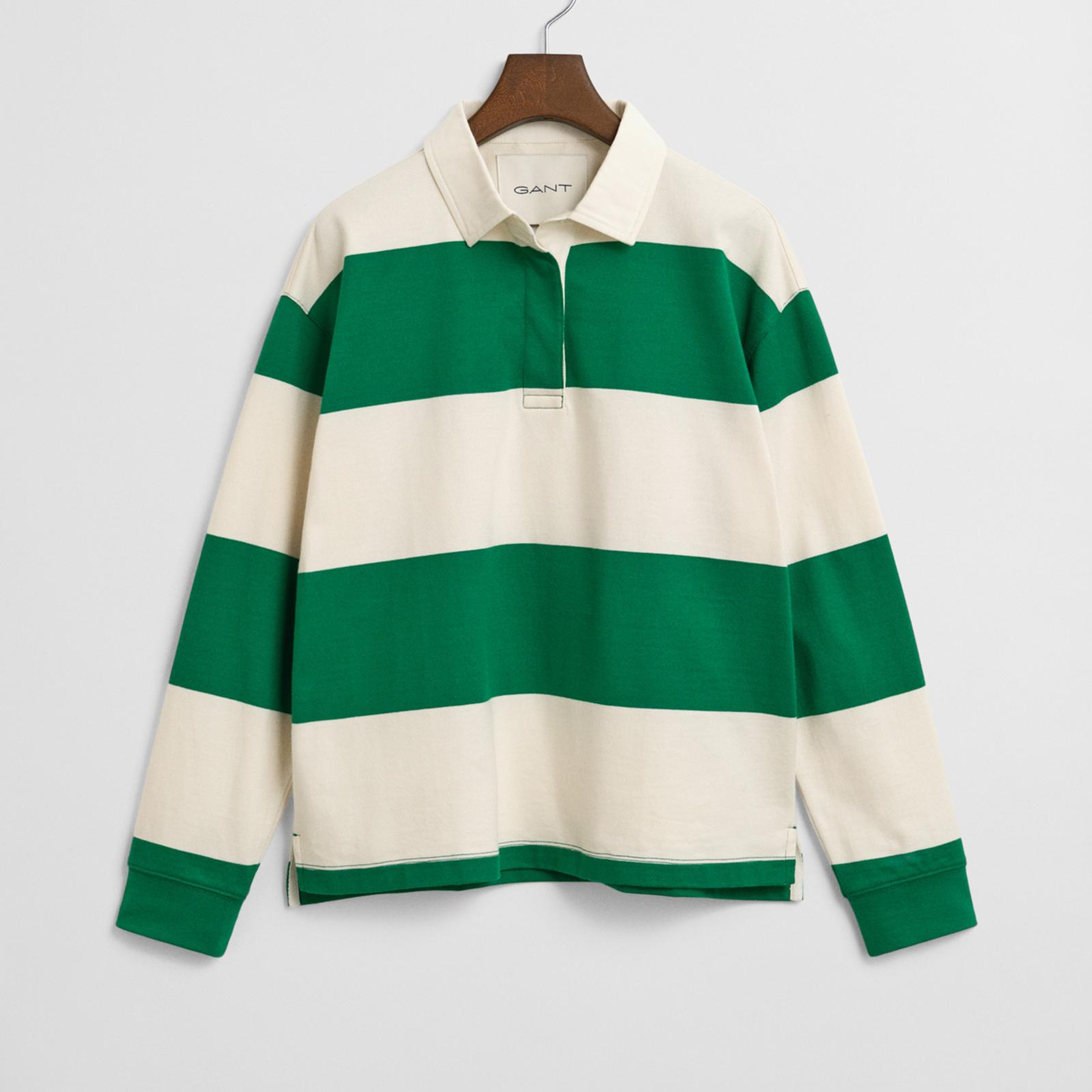 GANT Kadın Yeşil Regular Fit Polo Yaka Rugby T-Shirt