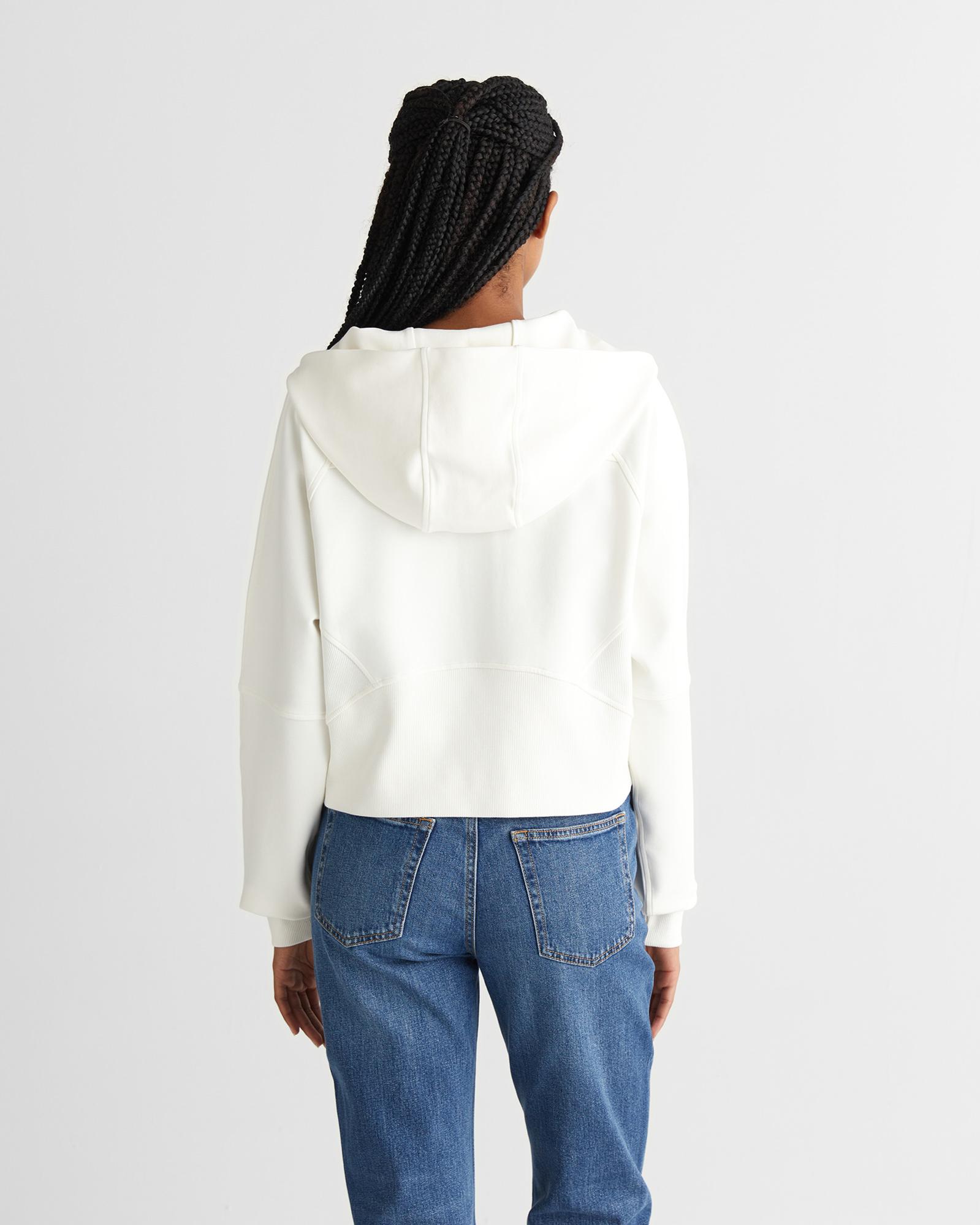 GANT Kadın Beyaz Regular Fit Kapüşonlu Sweatshirt