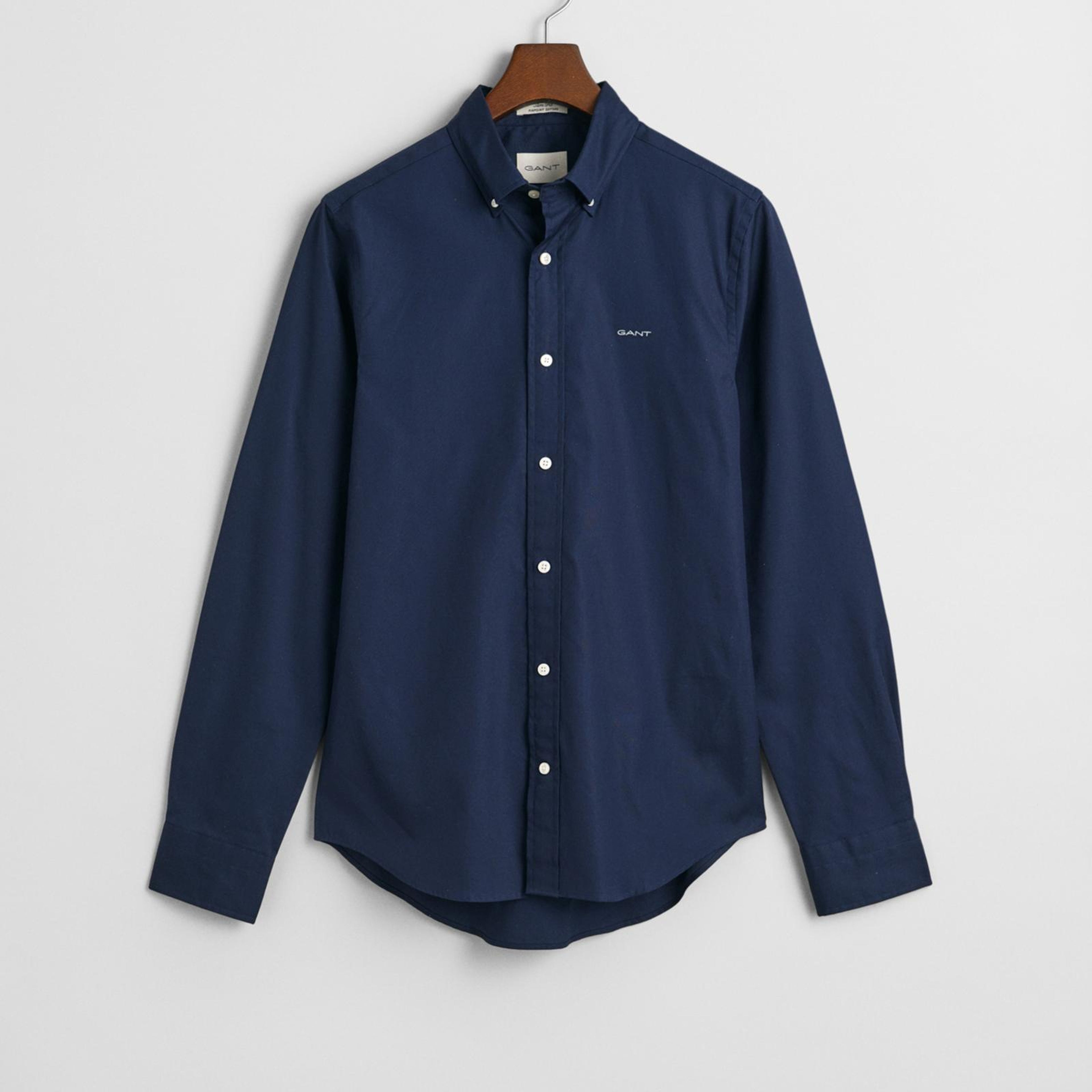 GANT Erkek Siyah Slim Fit Düğmeli Yaka Oxford Gömlek